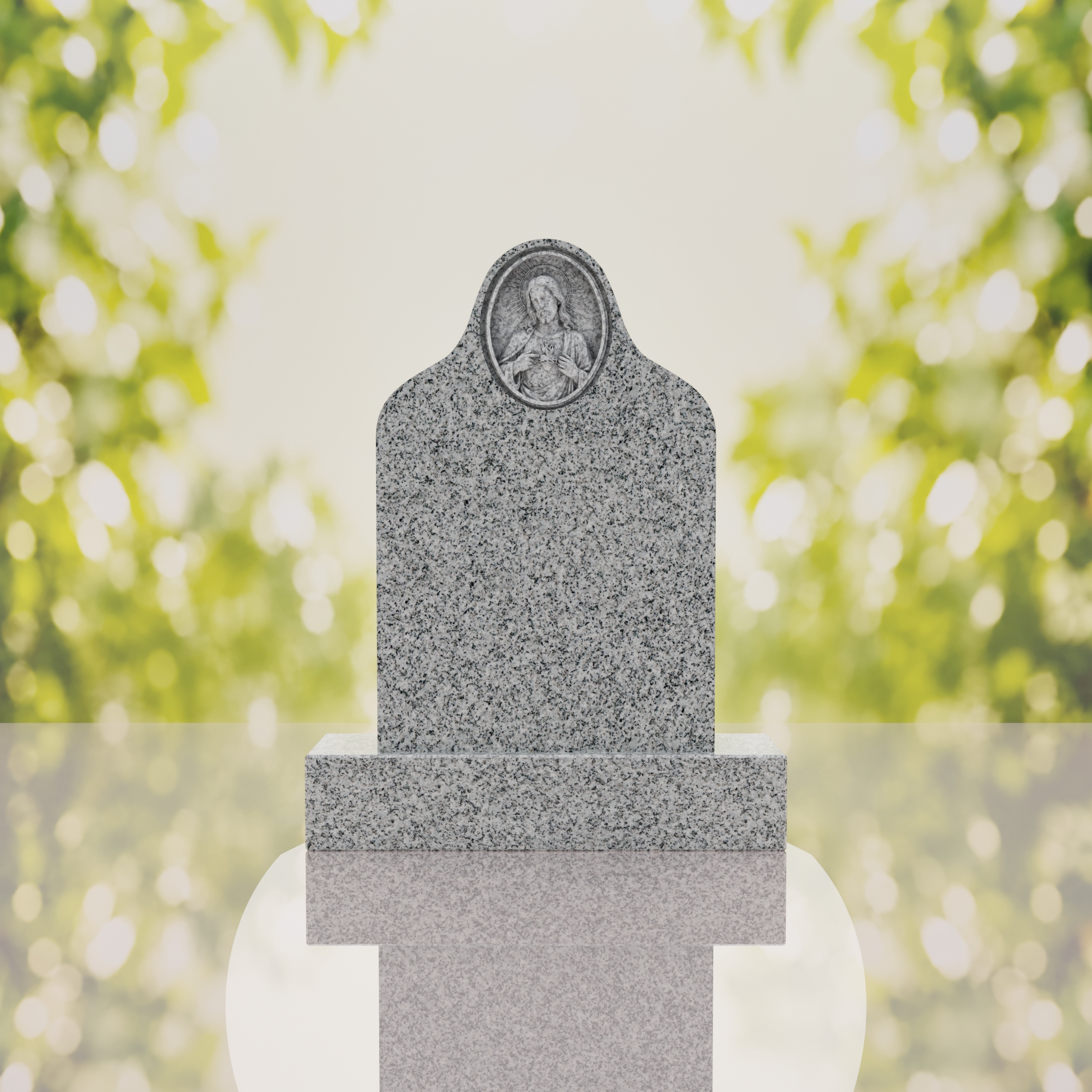 Sacred Heart of Jesus Catholic Granite Headstone thumbnail 14