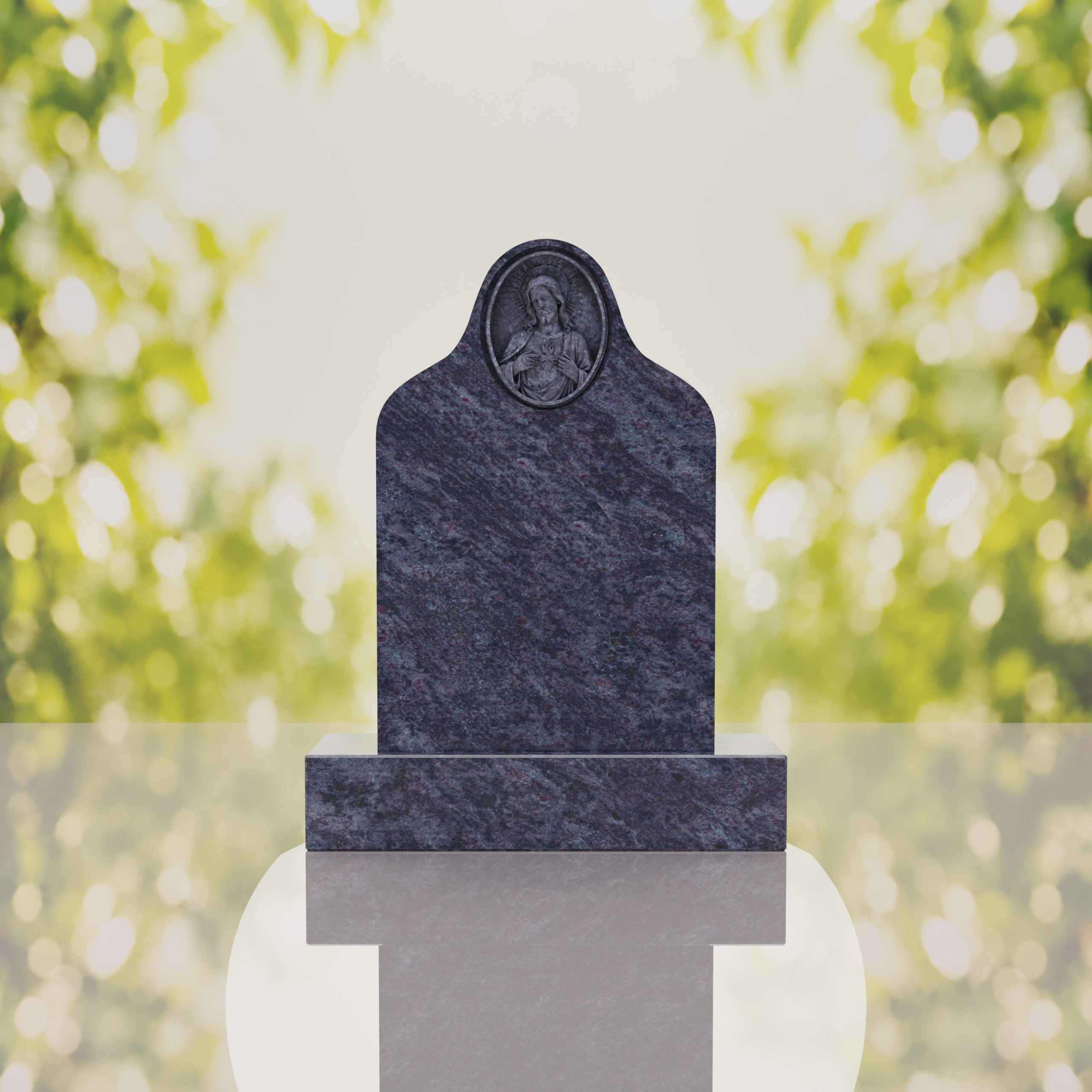 Sacred Heart of Jesus Catholic Granite Headstone thumbnail 8