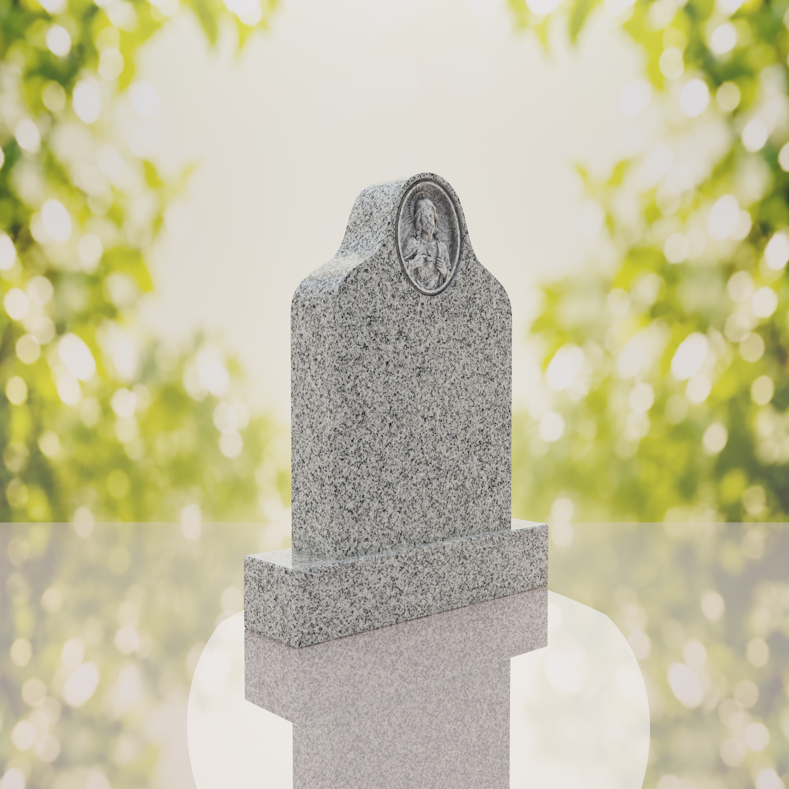 Sacred Heart of Jesus Catholic Granite Headstone thumbnail 13