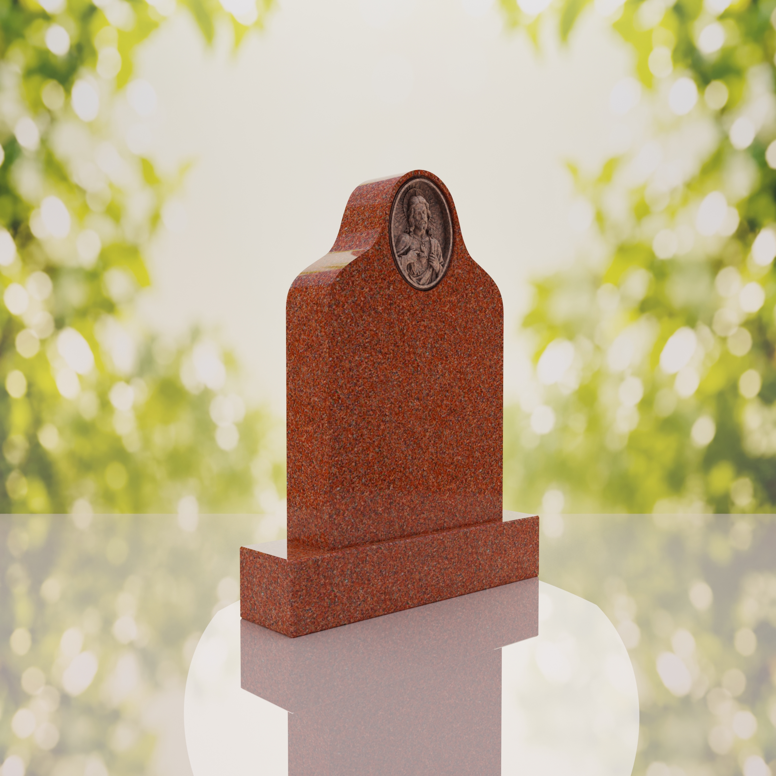 Sacred Heart of Jesus Catholic Granite Headstone