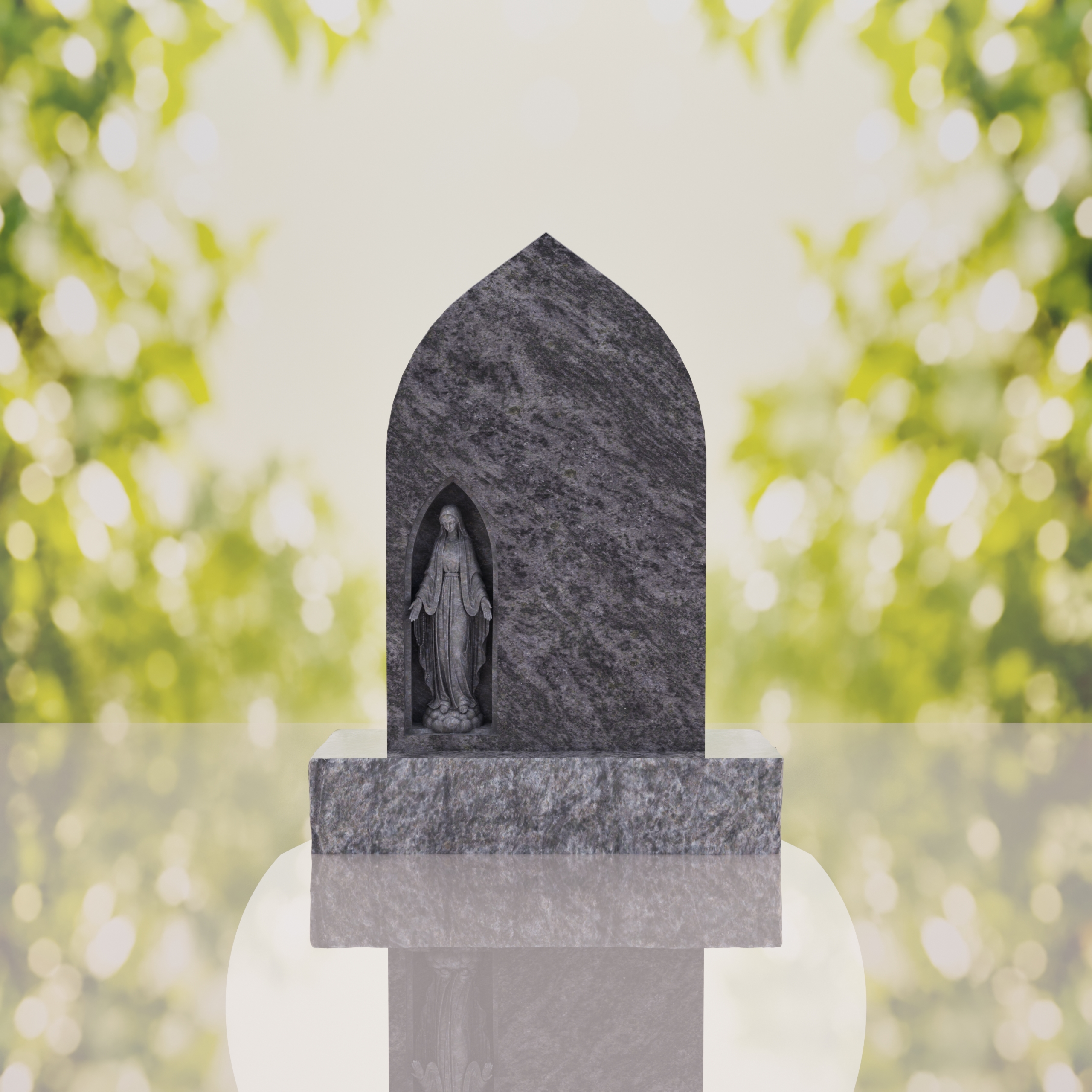 Our Lady of Grace Catholic Granite Headstone thumbnail 8