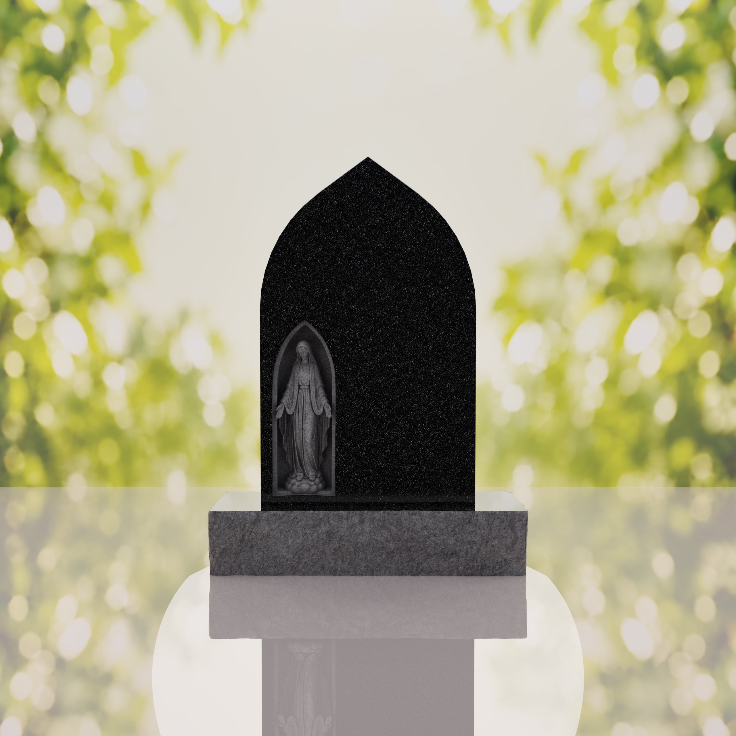 Our Lady of Grace Catholic Granite Headstone thumbnail 2
