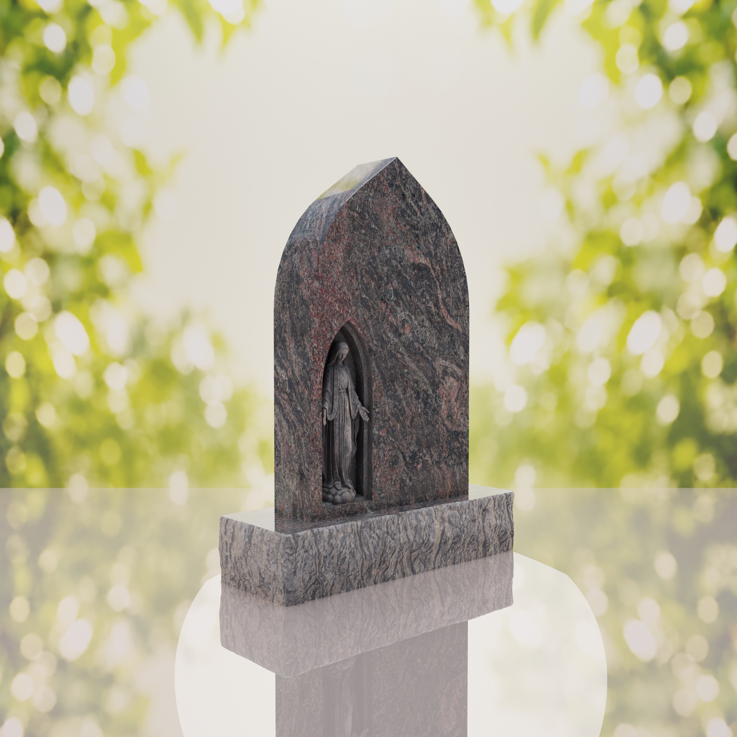Our Lady of Grace Catholic Granite Headstone thumbnail 13