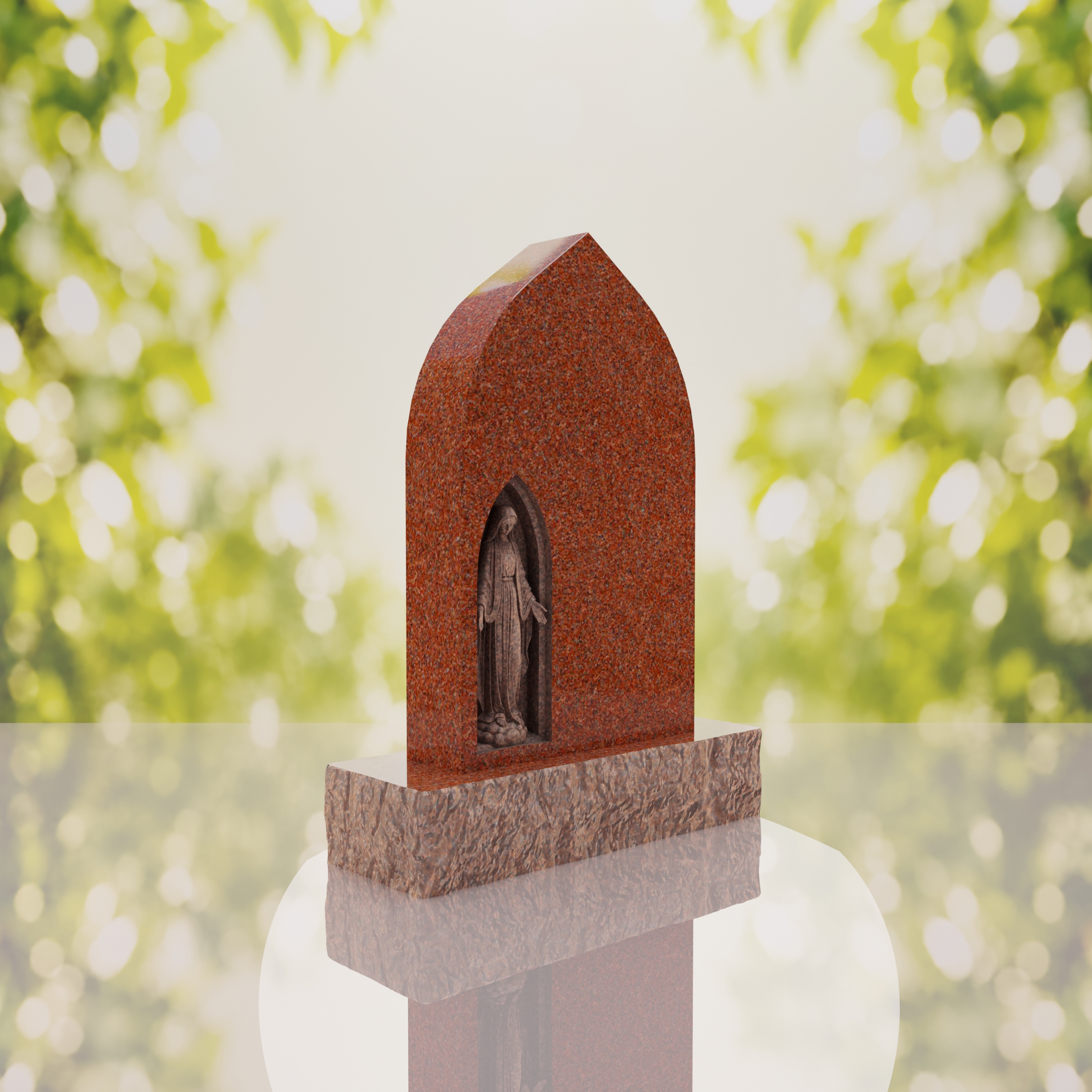Our Lady of Grace Catholic Granite Headstone thumbnail 4