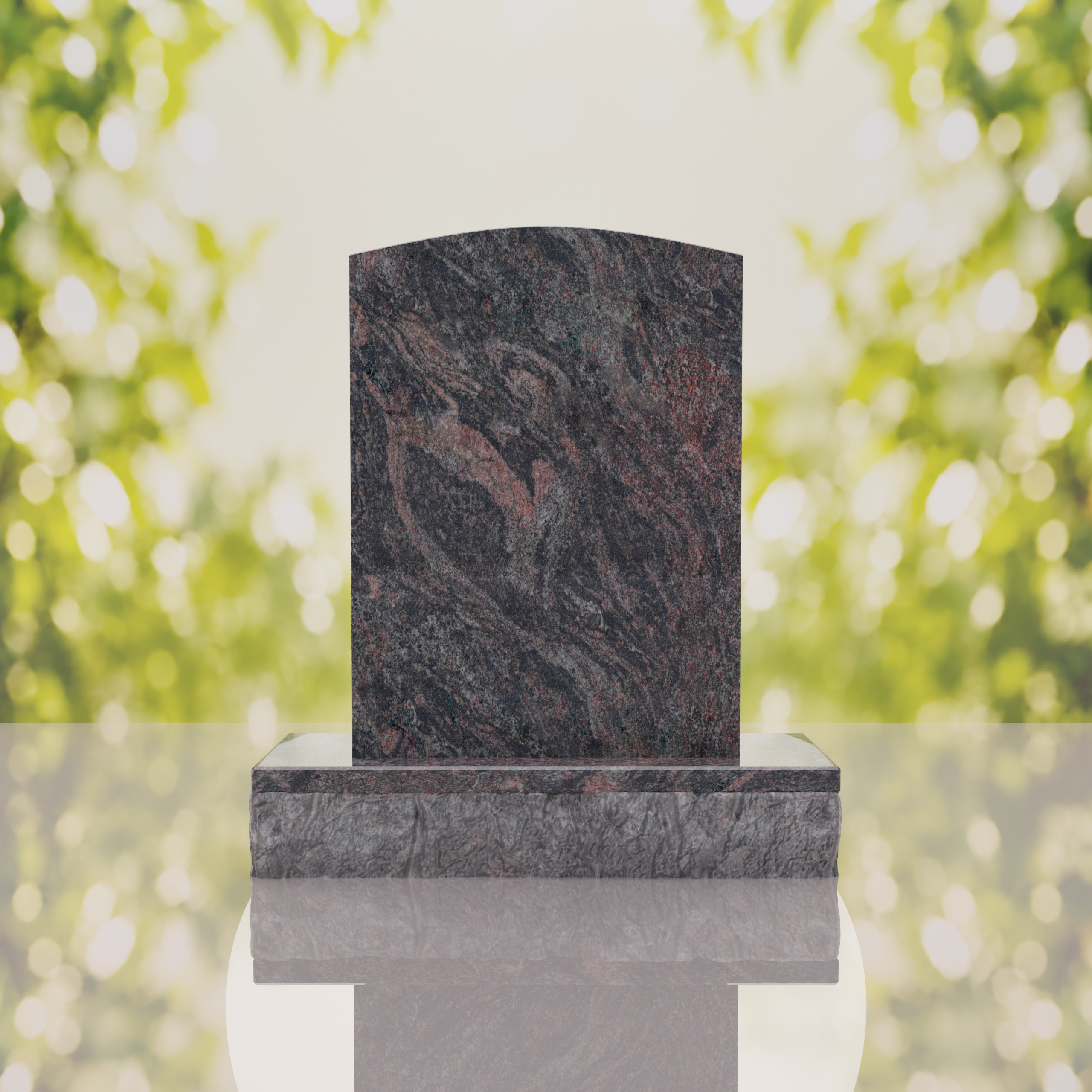 Sacred Heart & Doves Catholic Granite Headstone thumbnail 15