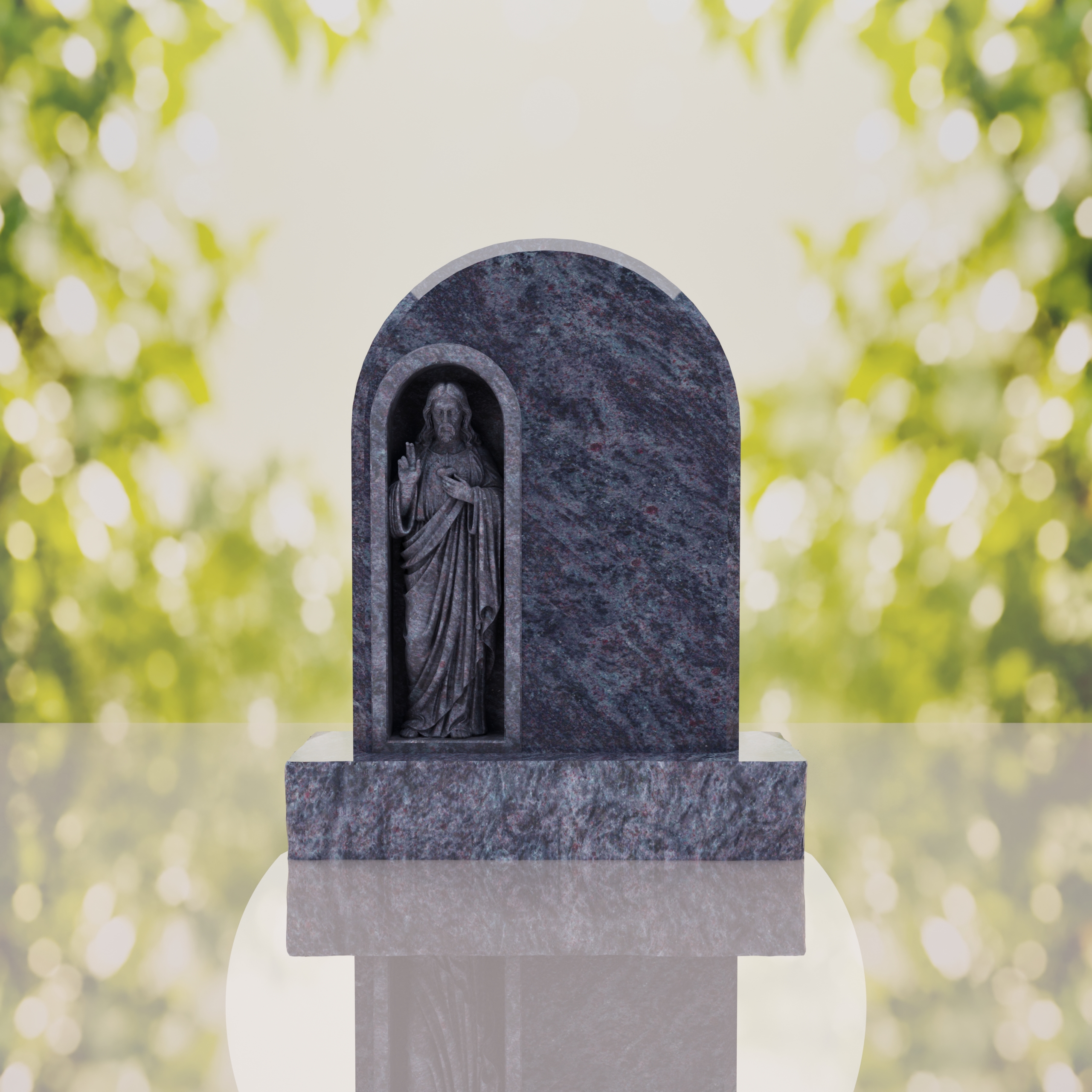 Christ the Redeemer Hispanic Granite Headstone thumbnail 2