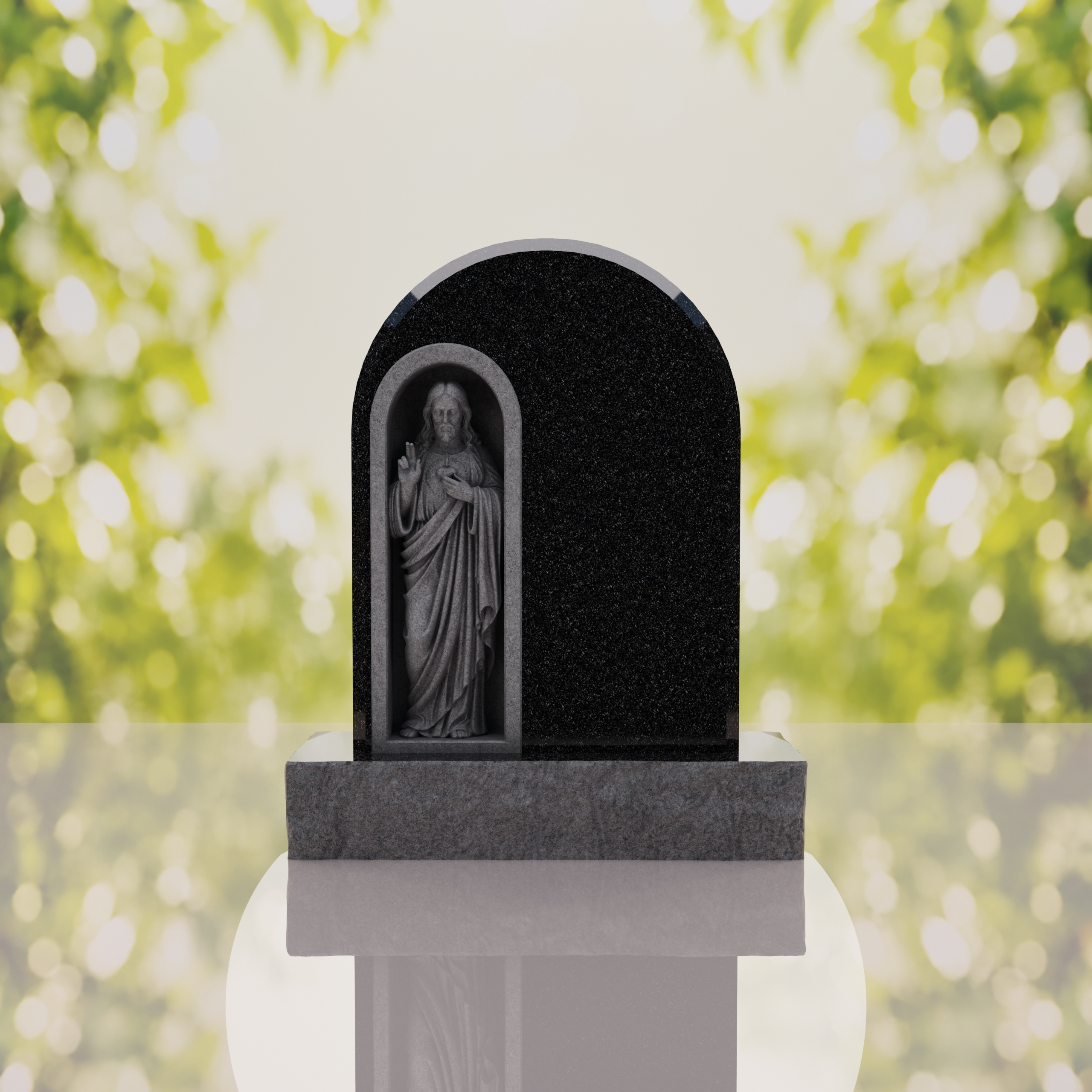 Christ the Redeemer Hispanic Granite Headstone thumbnail 5