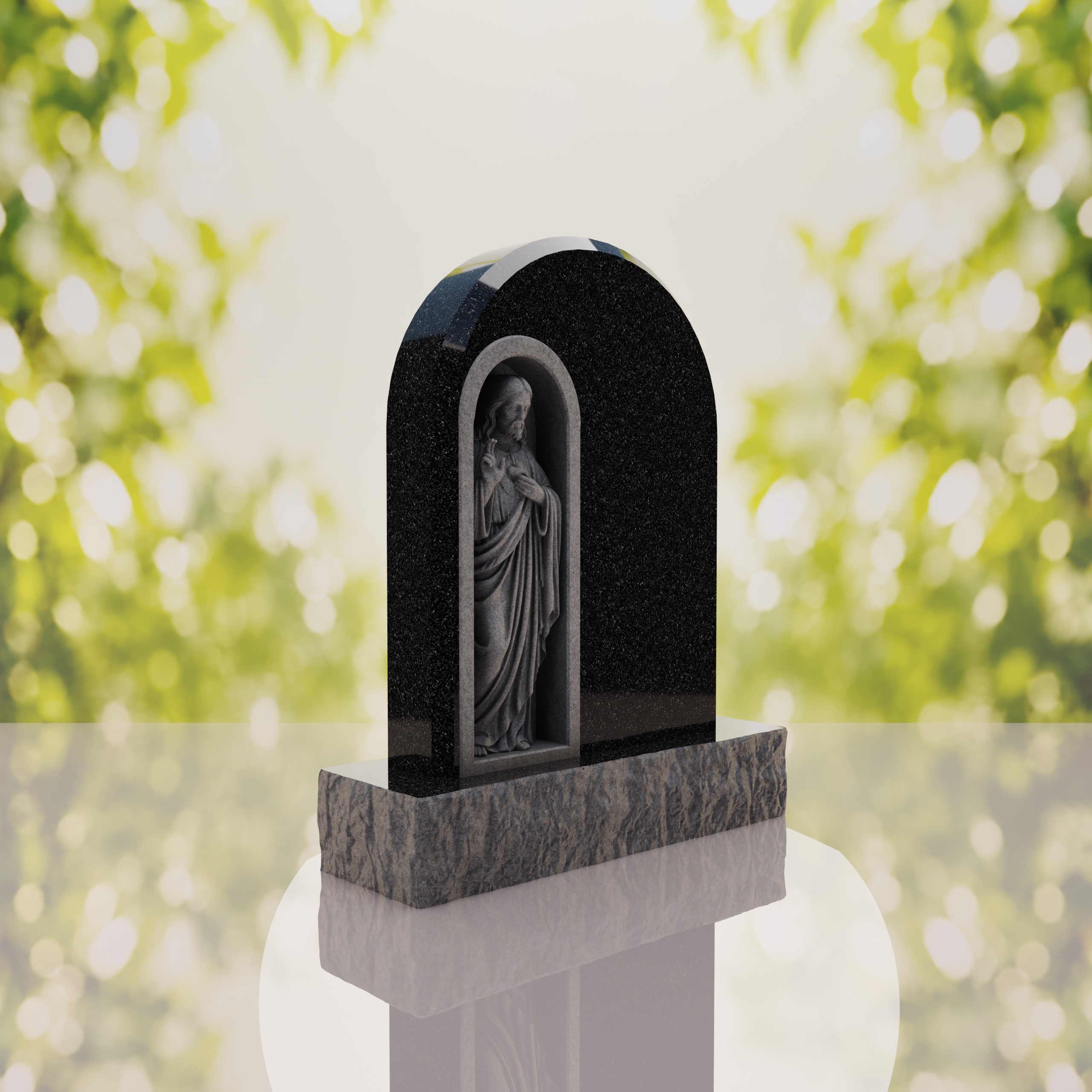 Christ the Redeemer Hispanic Granite Headstone thumbnail 4