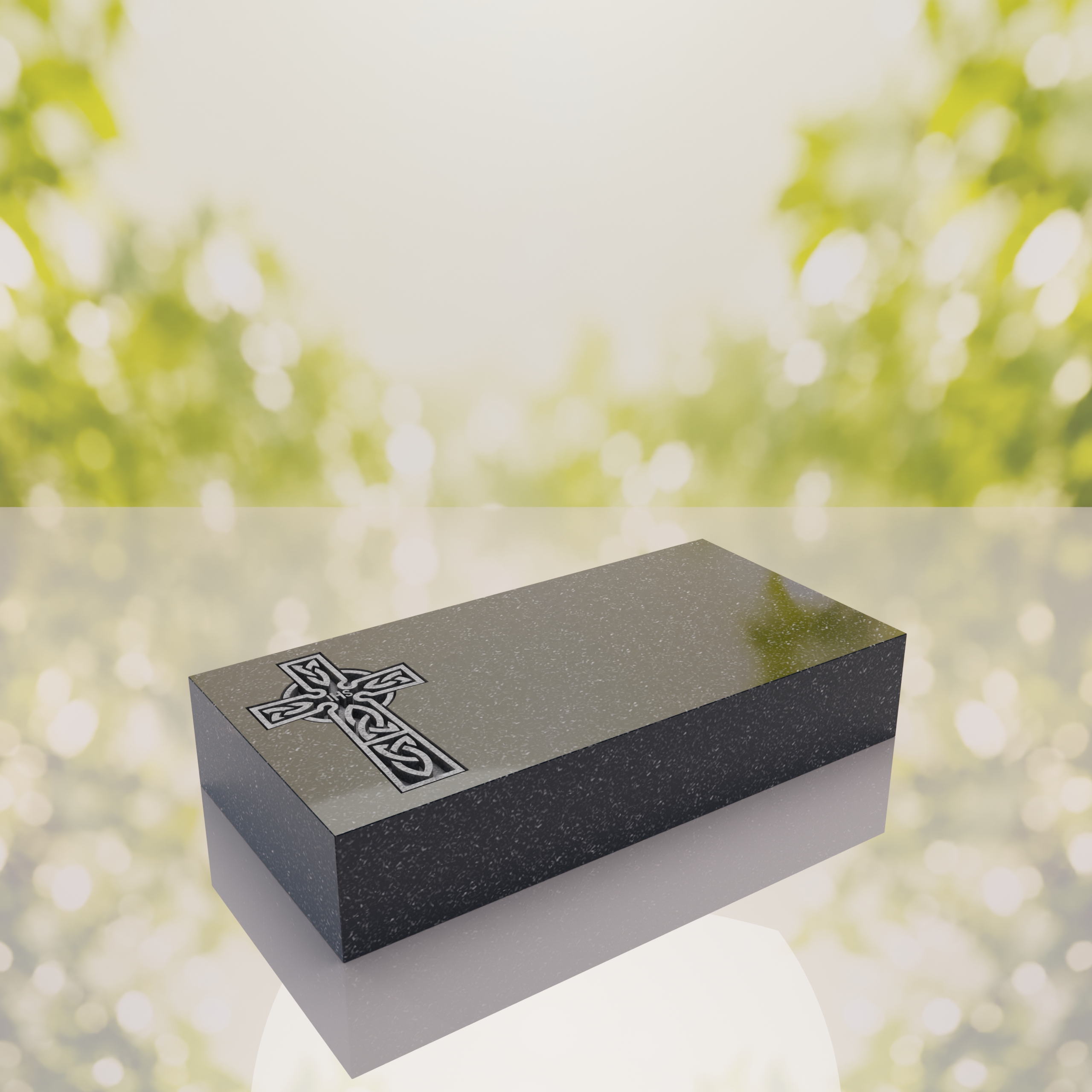 Celtic Cross Flat Granite Grave Marker thumbnail 3