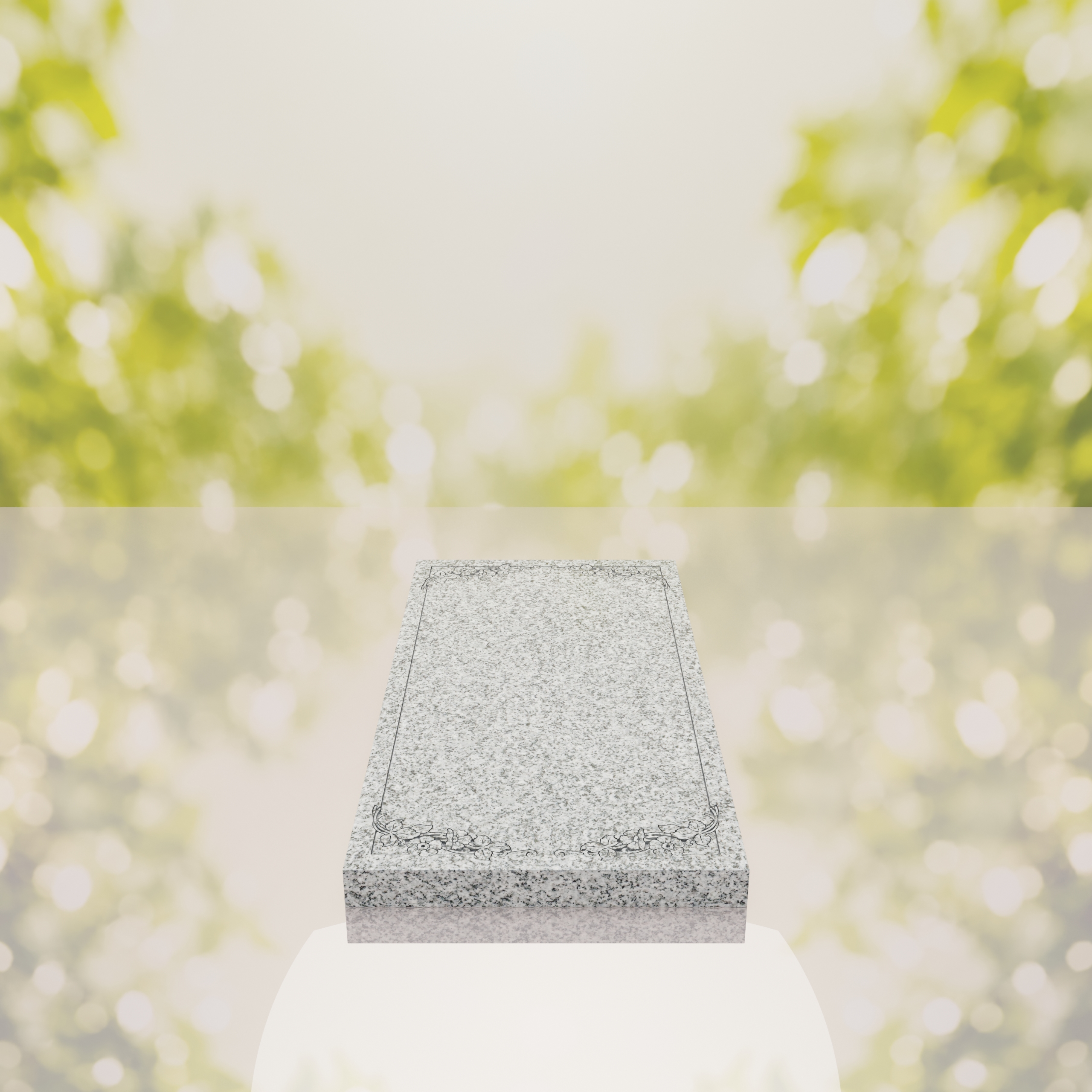 Floral Border Granite Ledger Memorial thumbnail 12