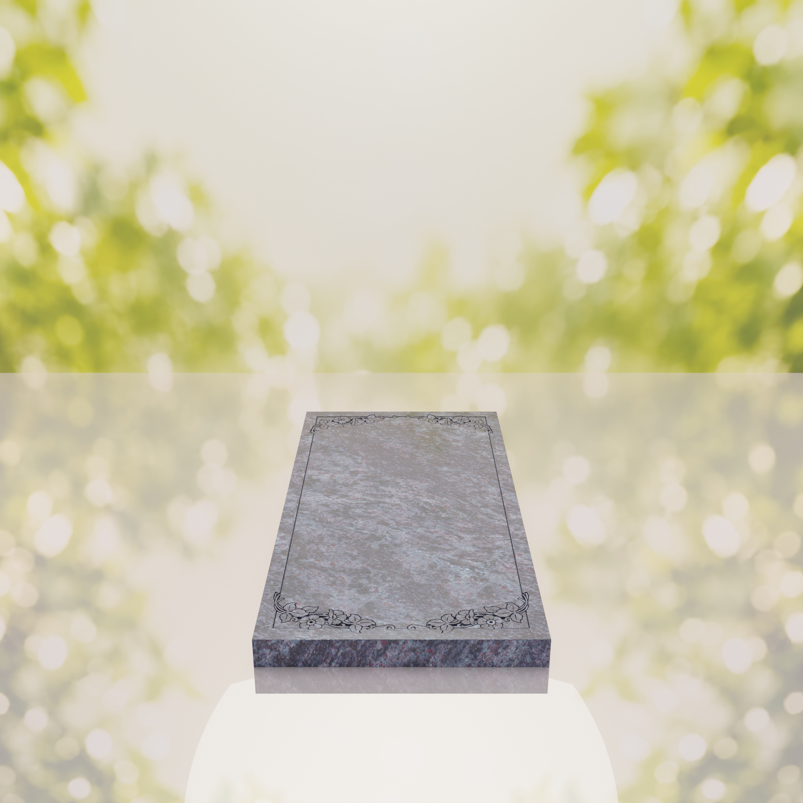 Floral Border Granite Ledger Memorial thumbnail 8