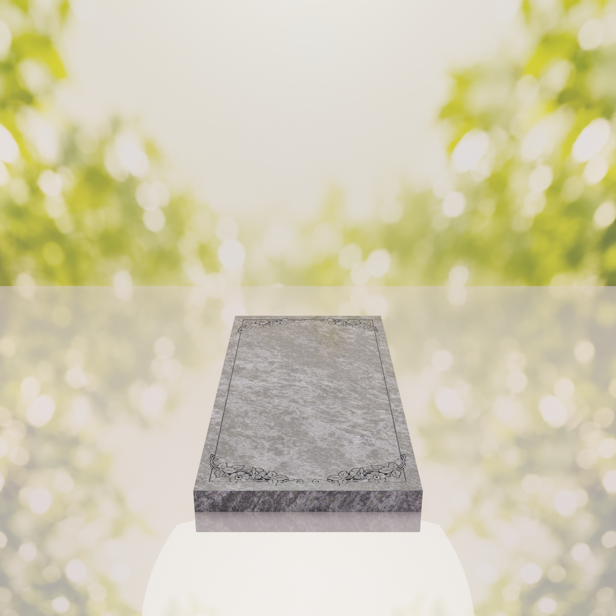 Floral Border Granite Ledger Memorial thumbnail 6