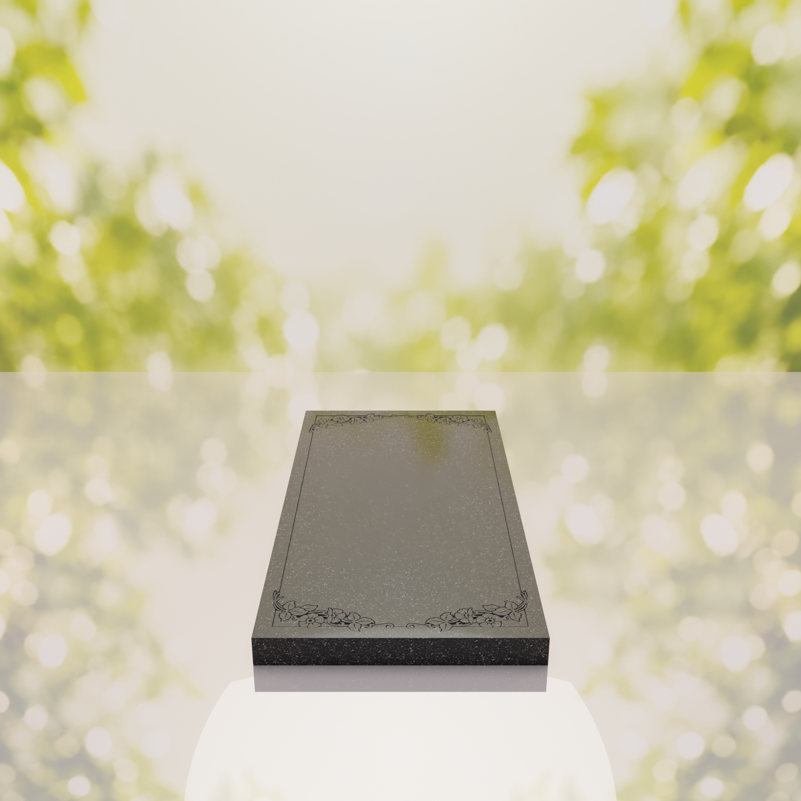 Floral Border Granite Ledger Memorial thumbnail 4