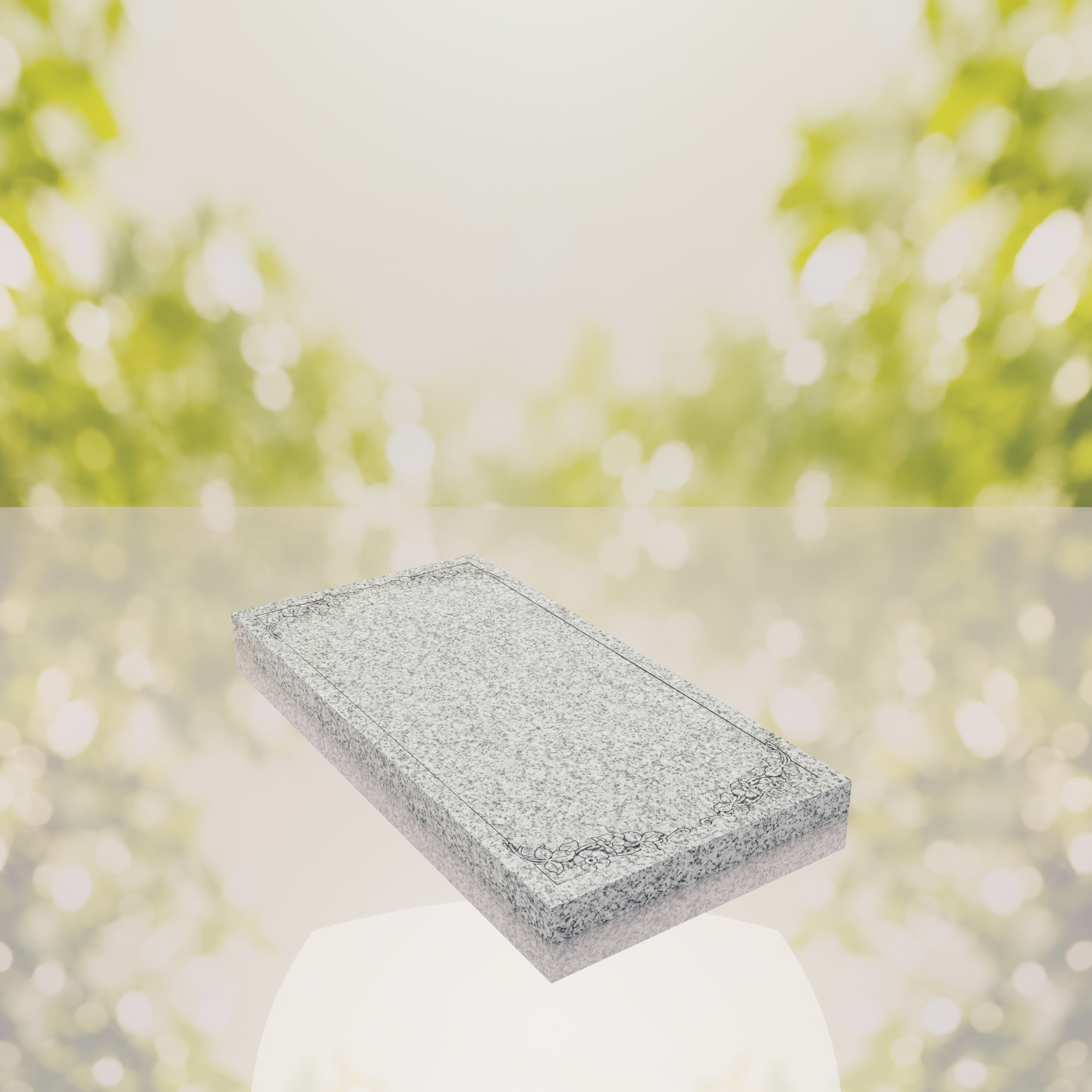 Floral Border Granite Ledger Memorial thumbnail 11