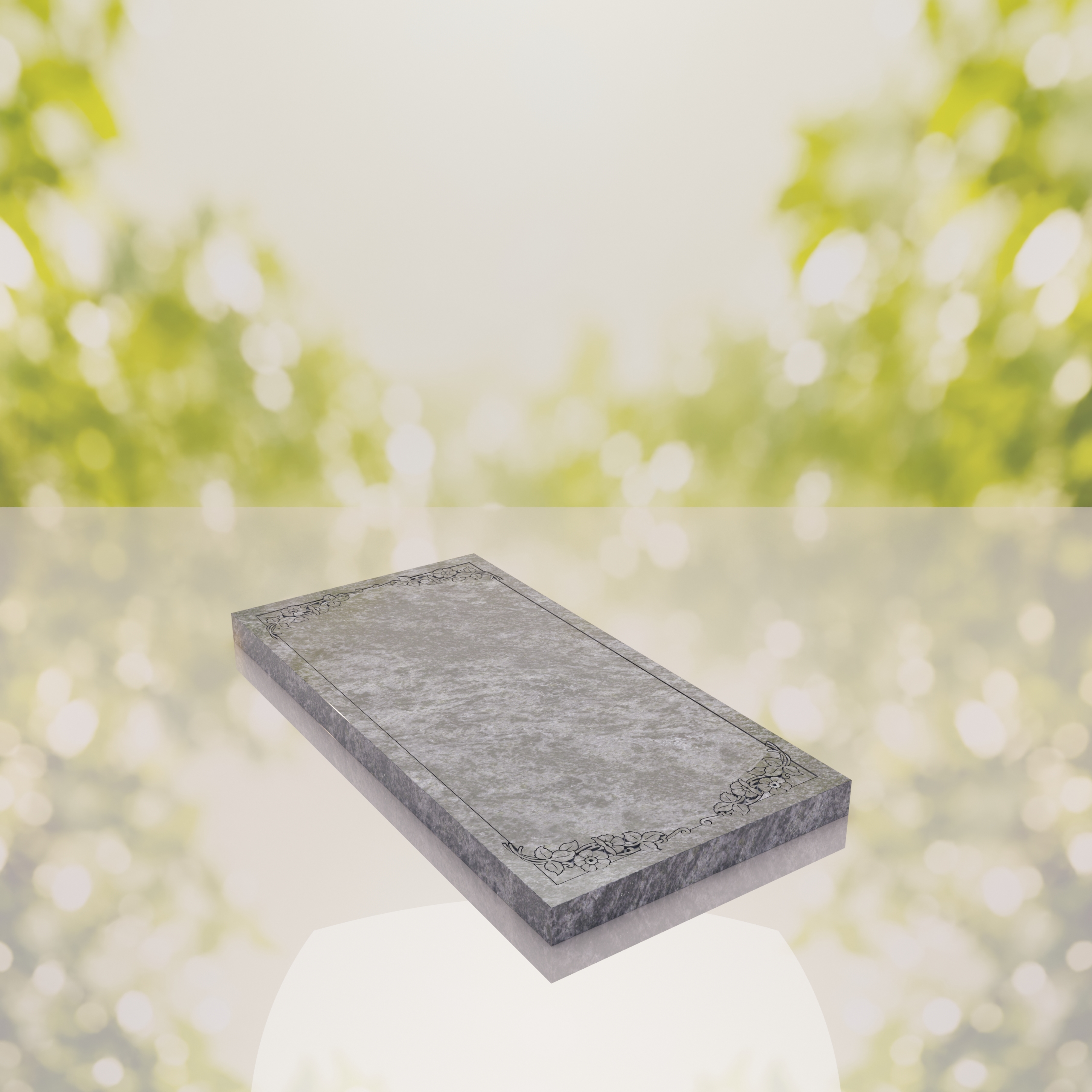 Floral Border Granite Ledger Memorial thumbnail 5
