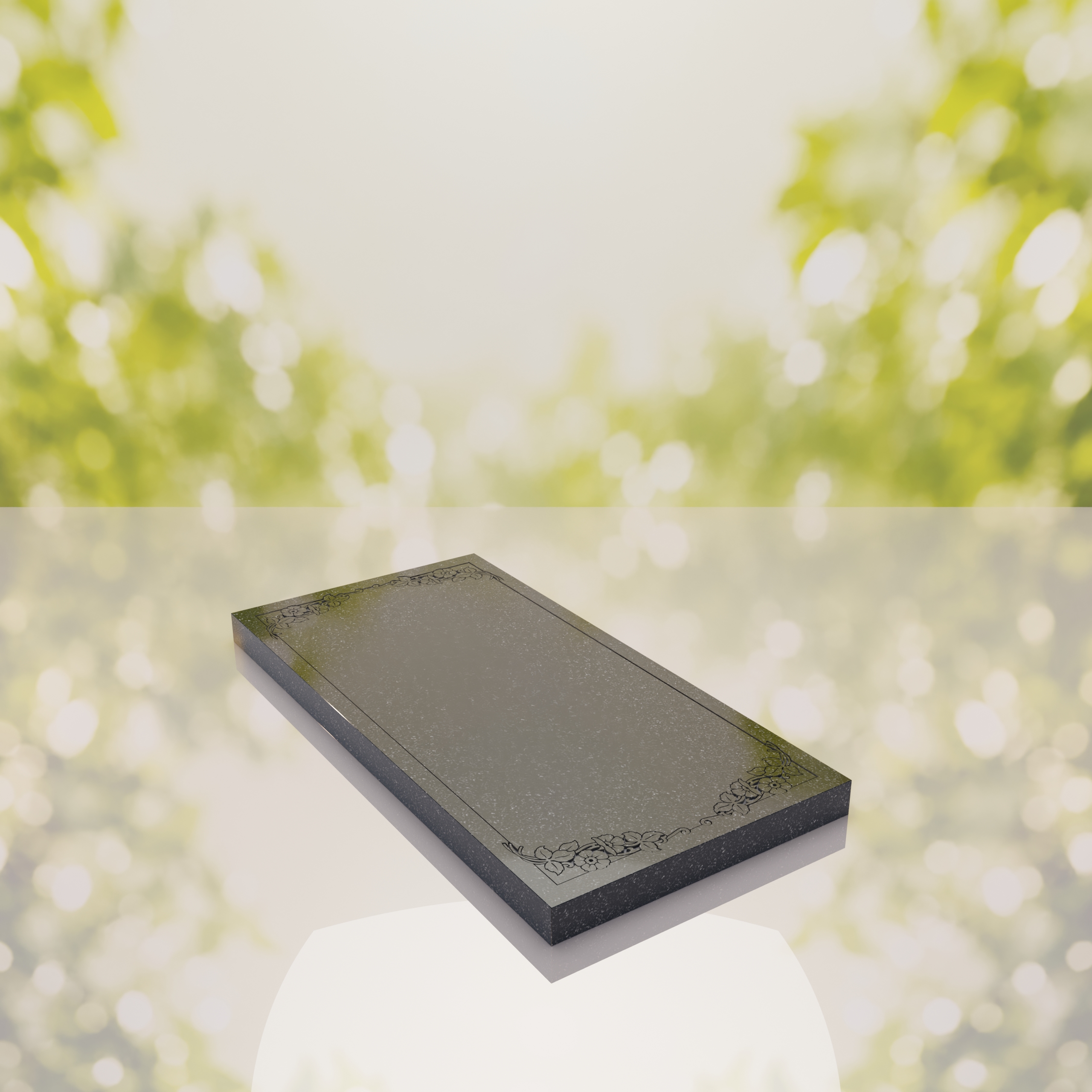 Floral Border Granite Ledger Memorial thumbnail 3