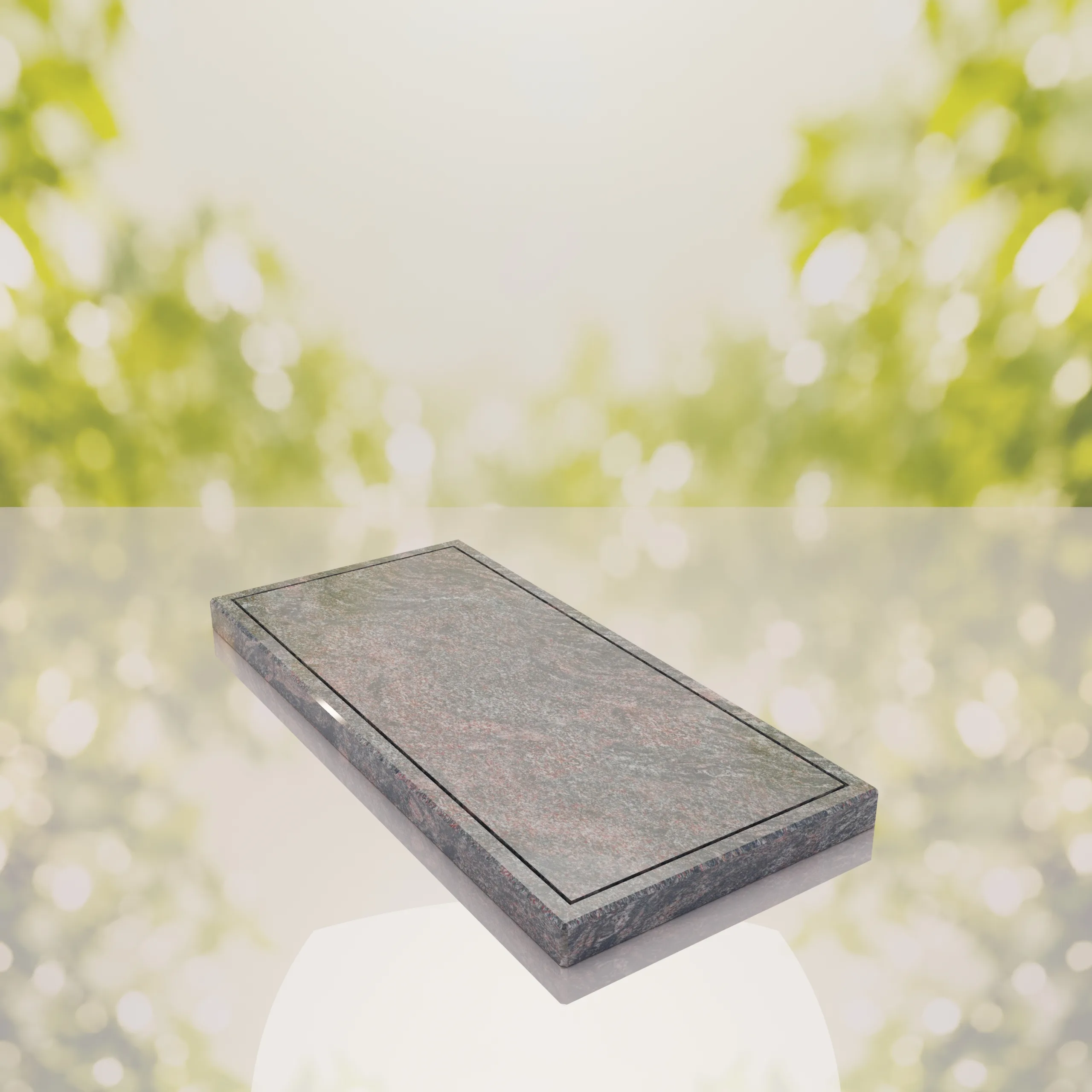 Classic Border Granite Ledger Memorial