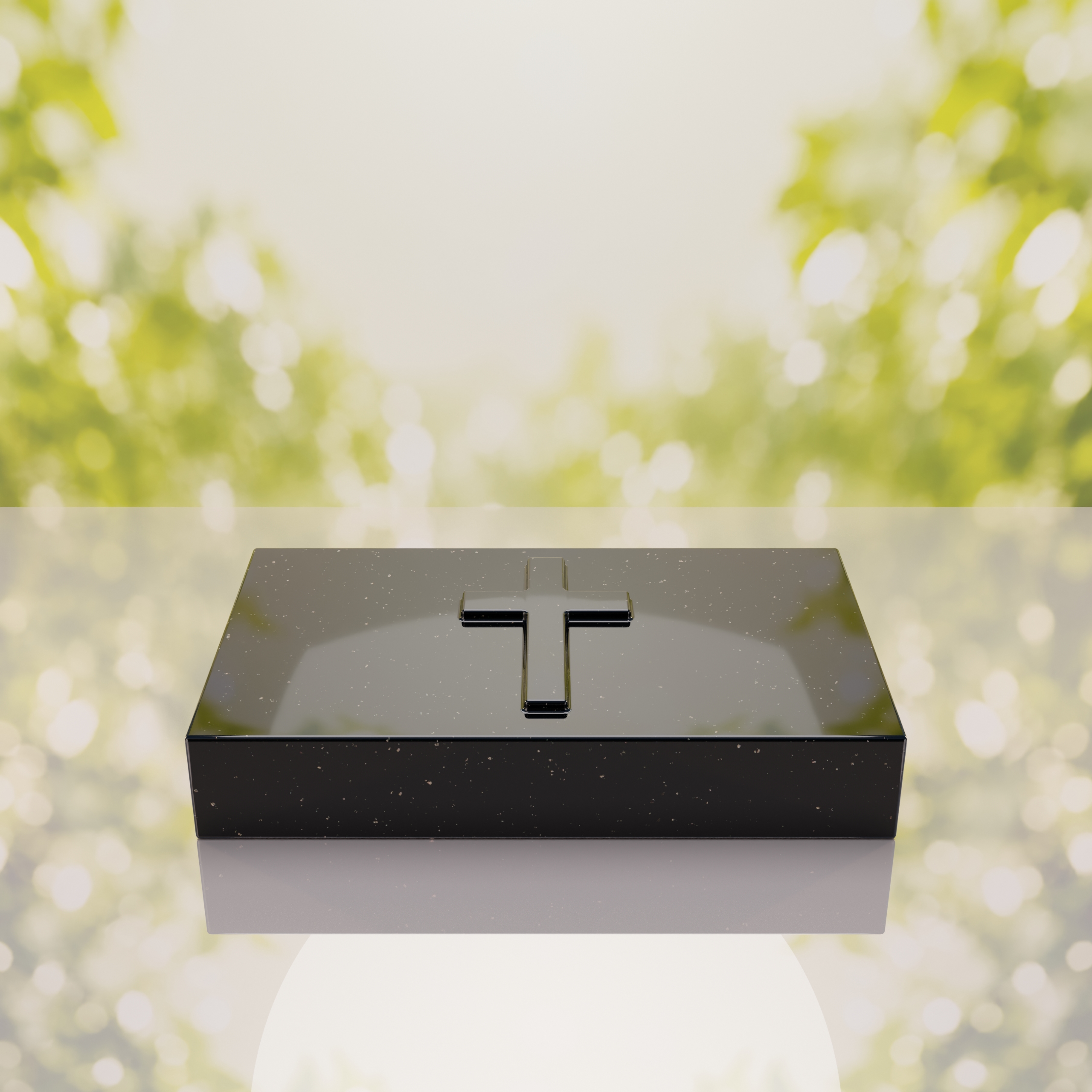 Christian Cross Bevel Granite Grave Marker thumbnail 2