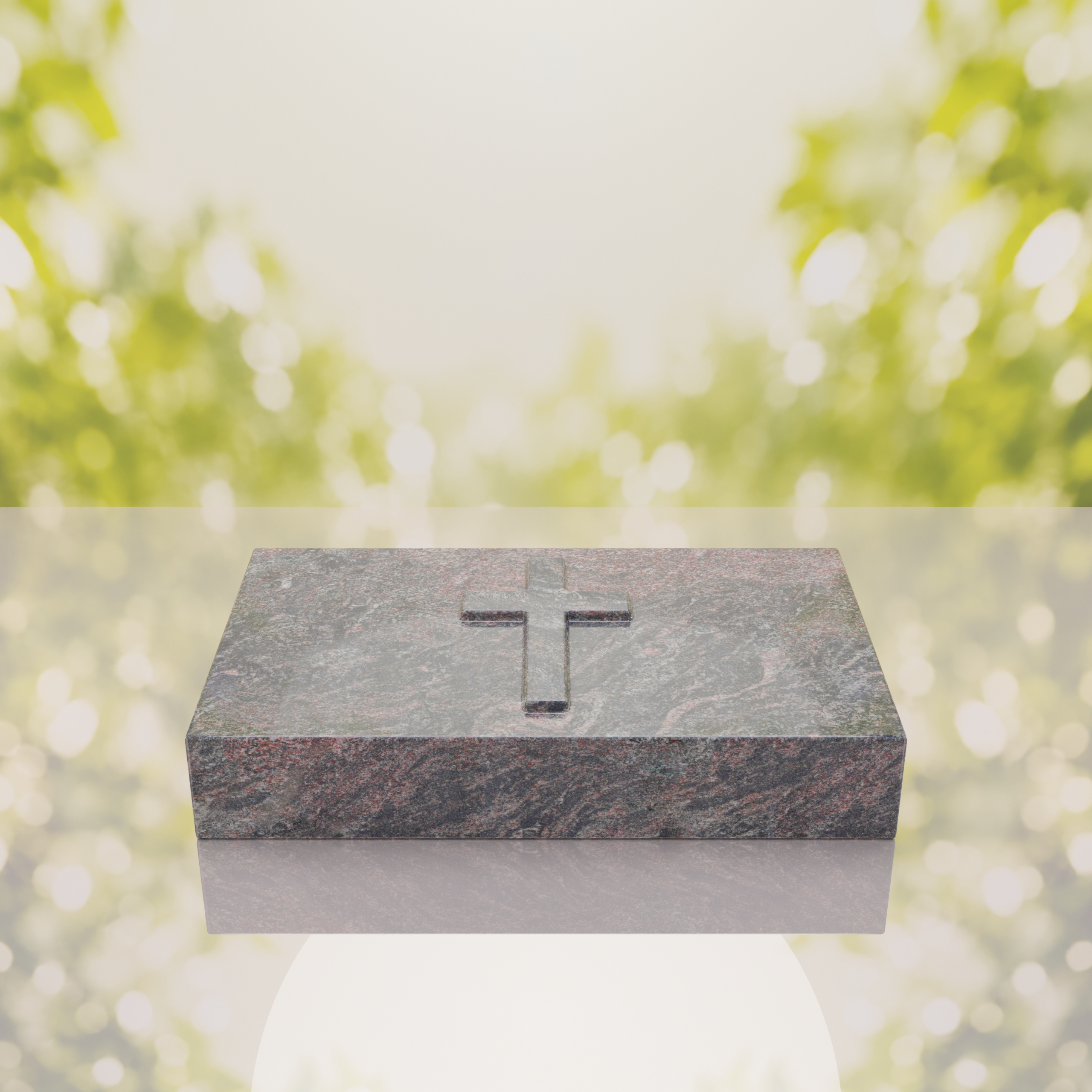 Christian Cross Bevel Granite Grave Marker thumbnail 10