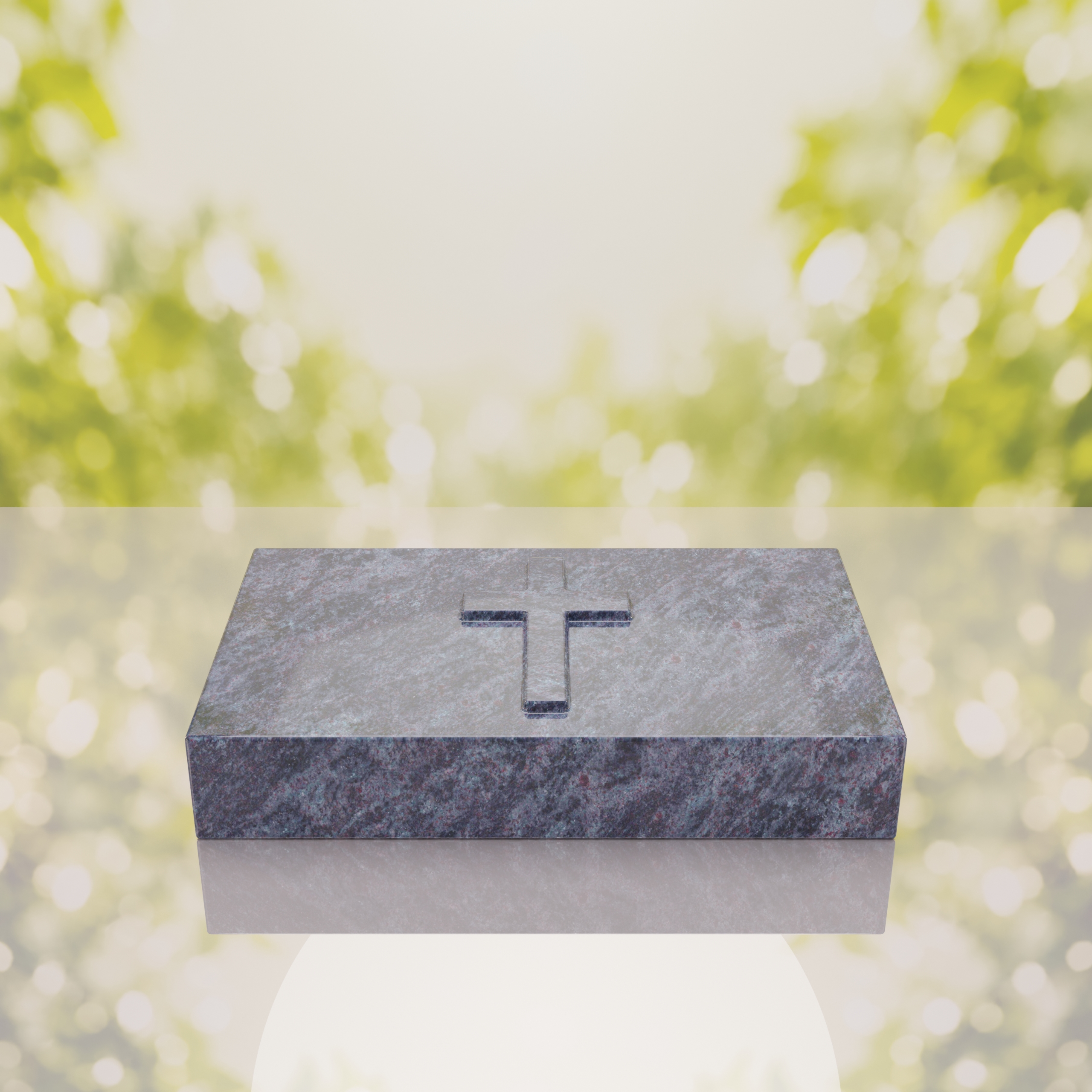 Christian Cross Bevel Granite Grave Marker thumbnail 8