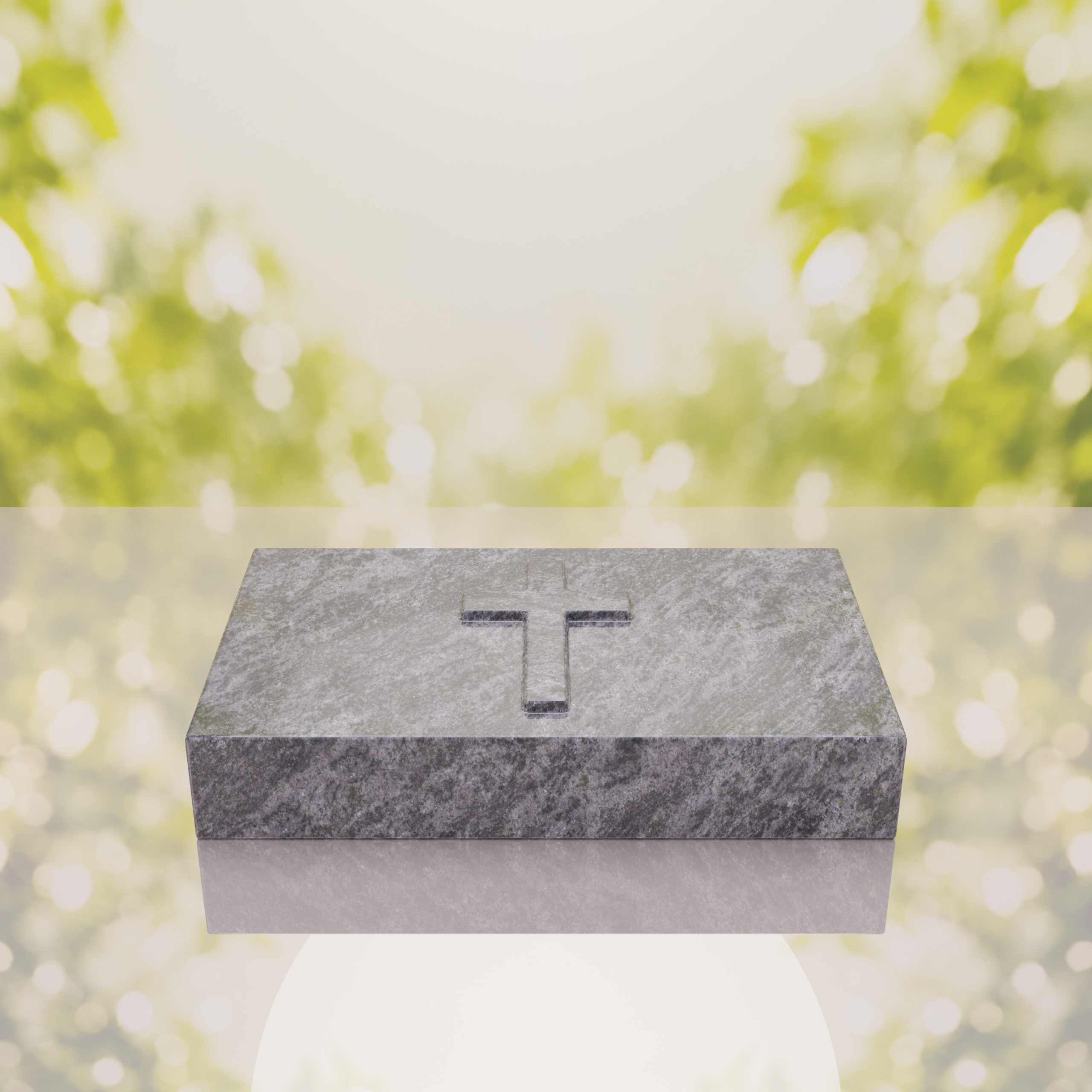 Christian Cross Bevel Granite Grave Marker thumbnail 6