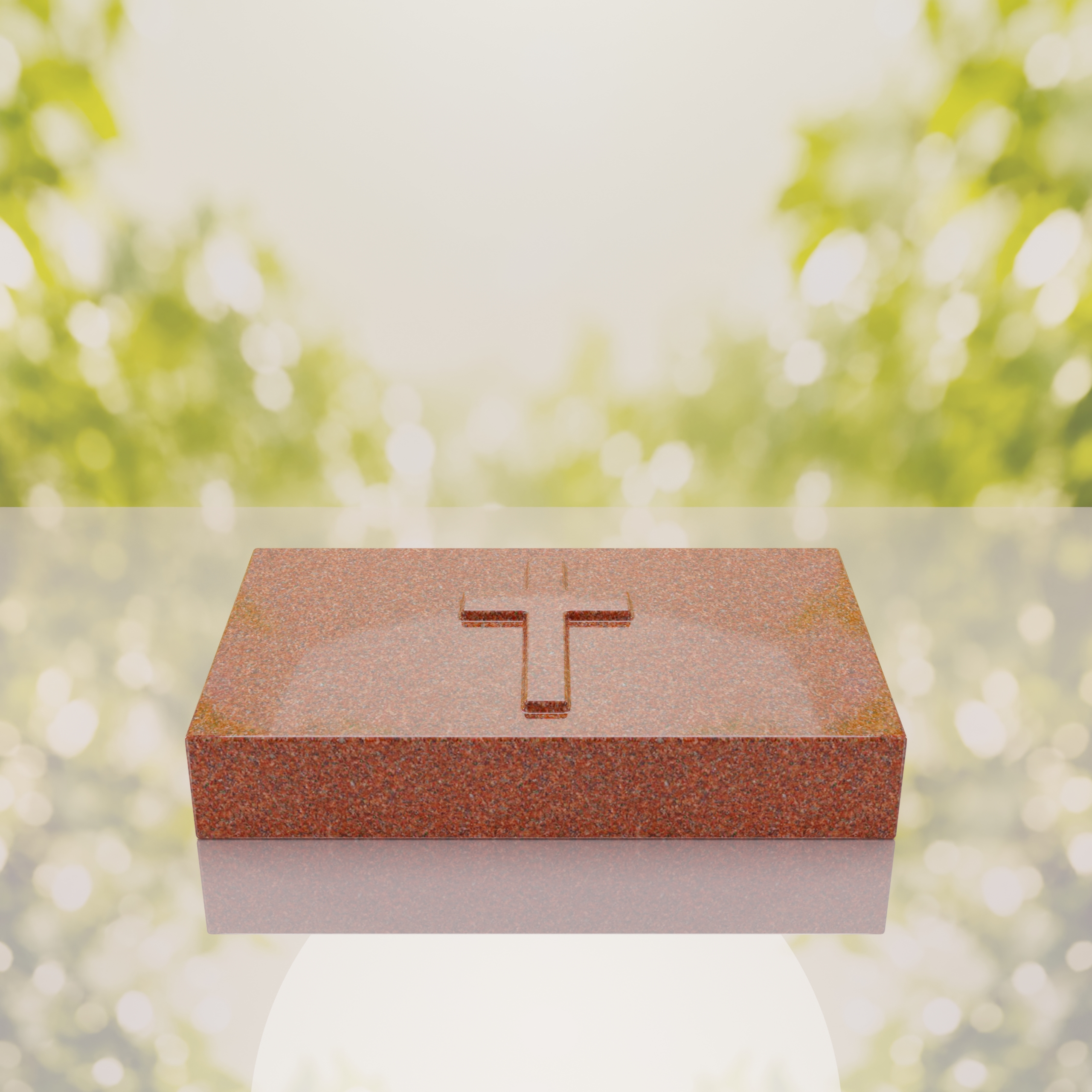 Christian Cross Bevel Granite Grave Marker thumbnail 4