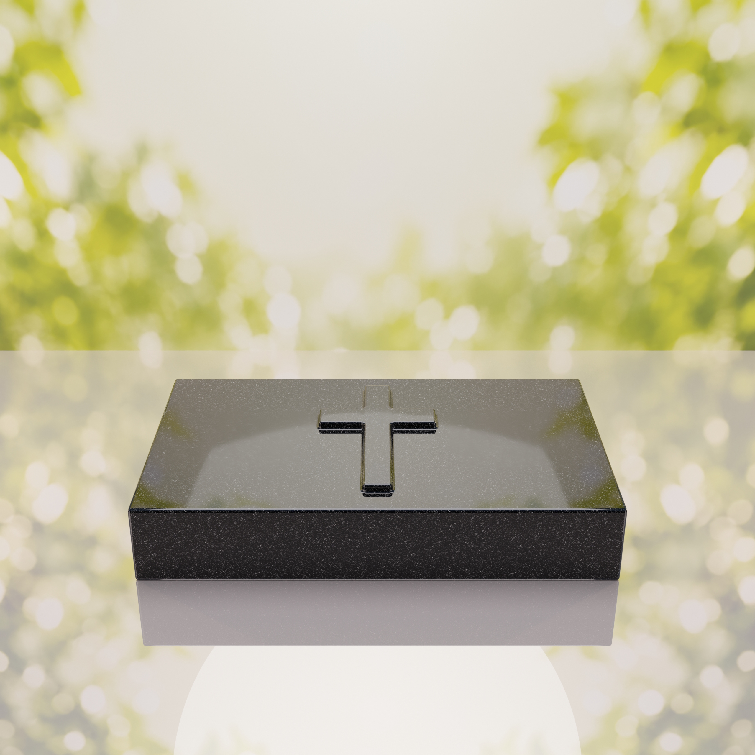 Christian Cross Bevel Granite Grave Marker thumbnail 14