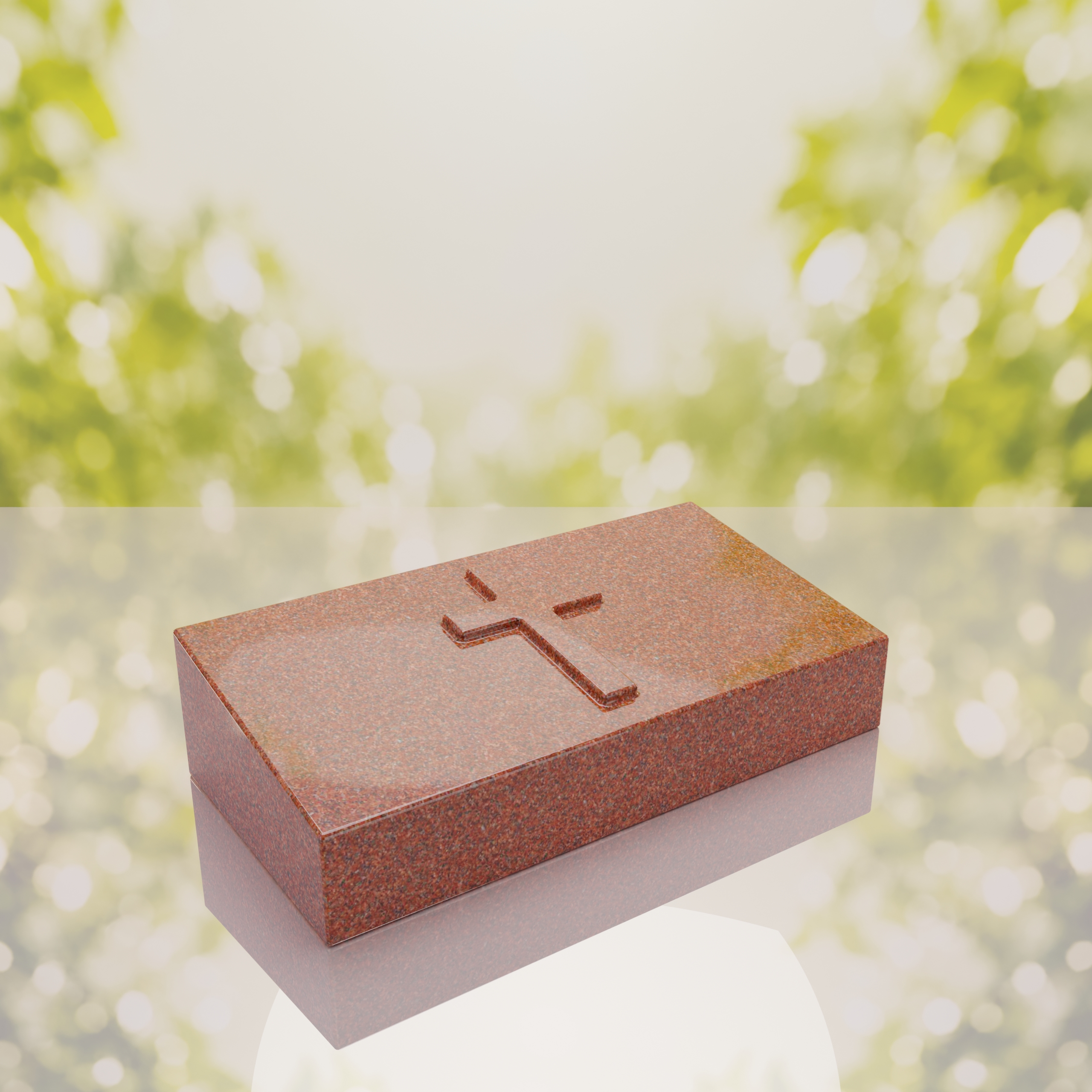 Christian Cross Bevel Granite Grave Marker thumbnail 3