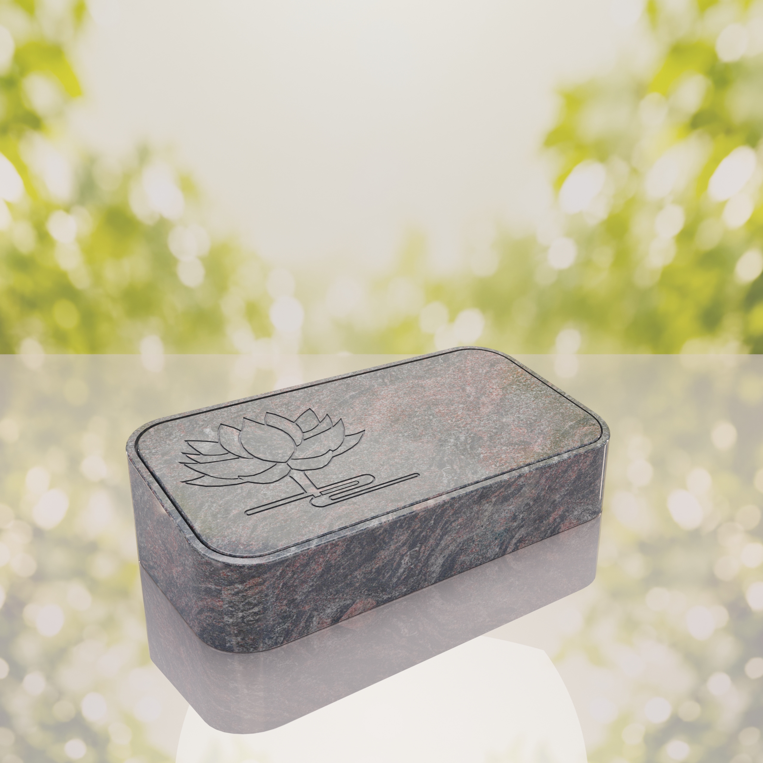 Lotus Bevel Granite Grave Marker thumbnail 9