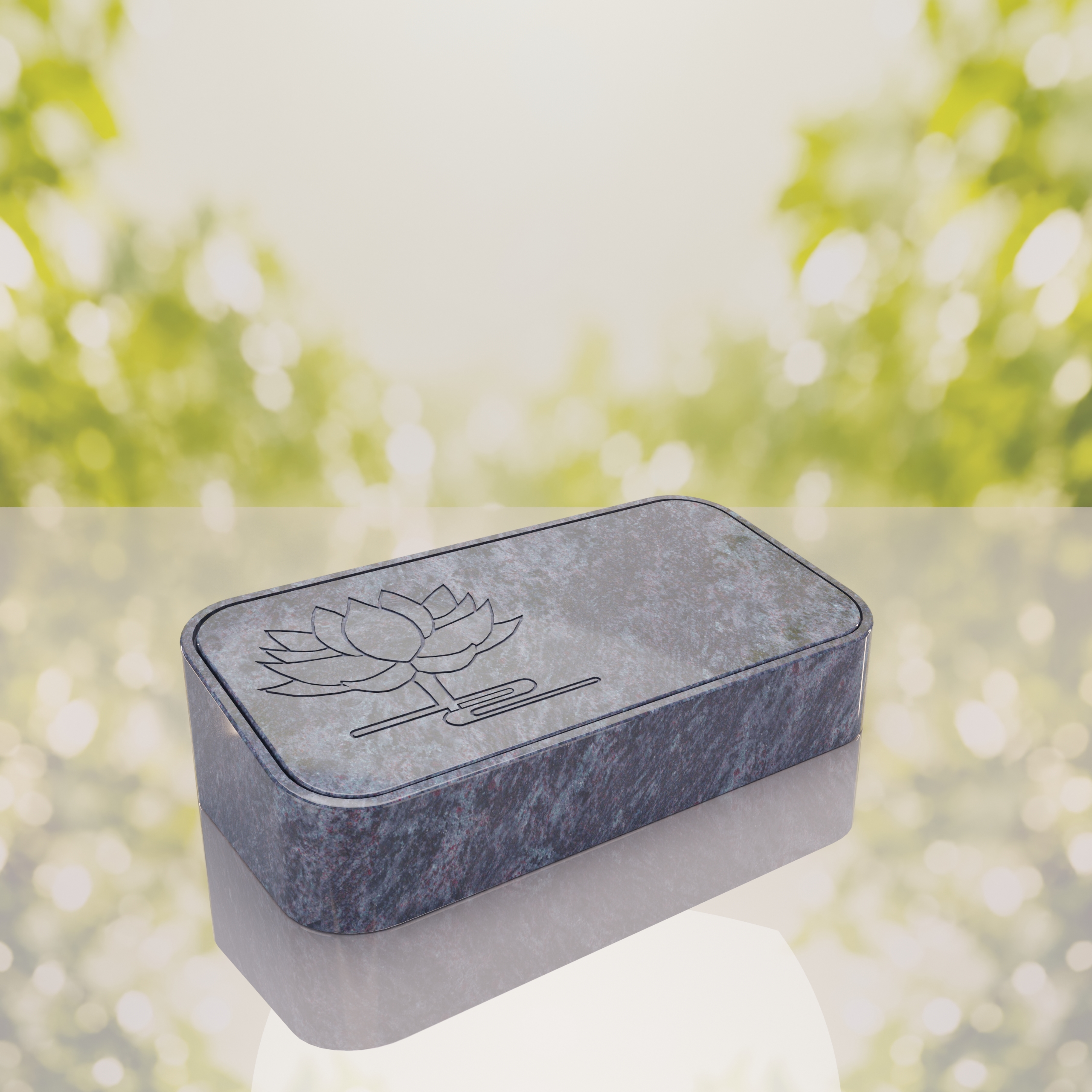Lotus Bevel Granite Grave Marker thumbnail 7