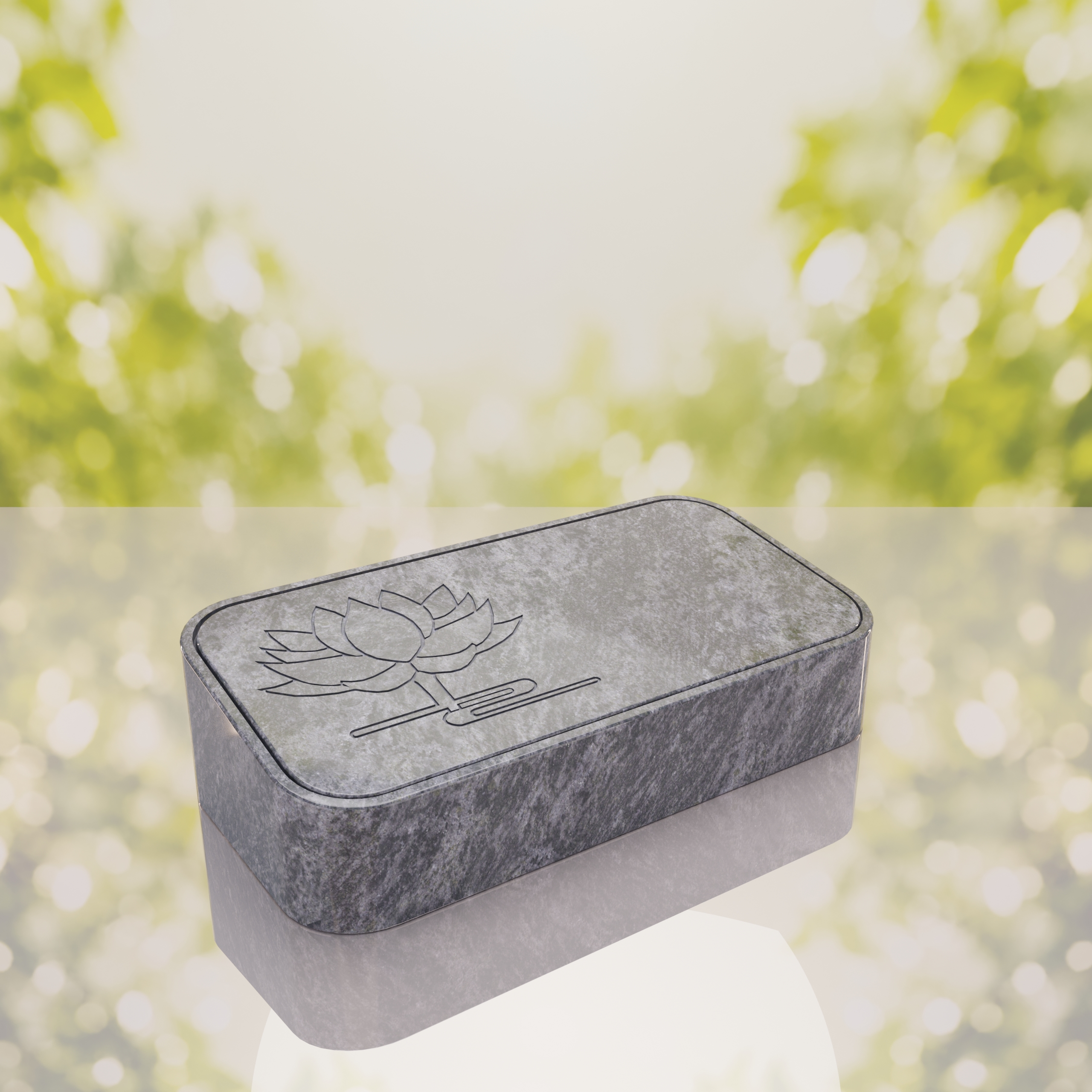 Lotus Bevel Granite Grave Marker thumbnail 5