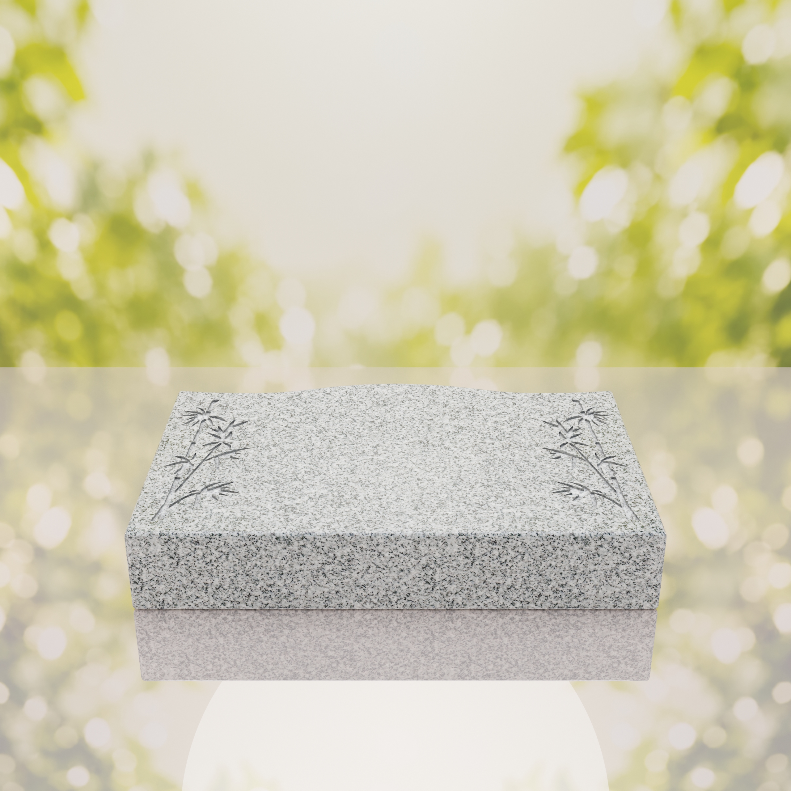 Bamboo Corner Bevel Granite Grave Marker thumbnail 12