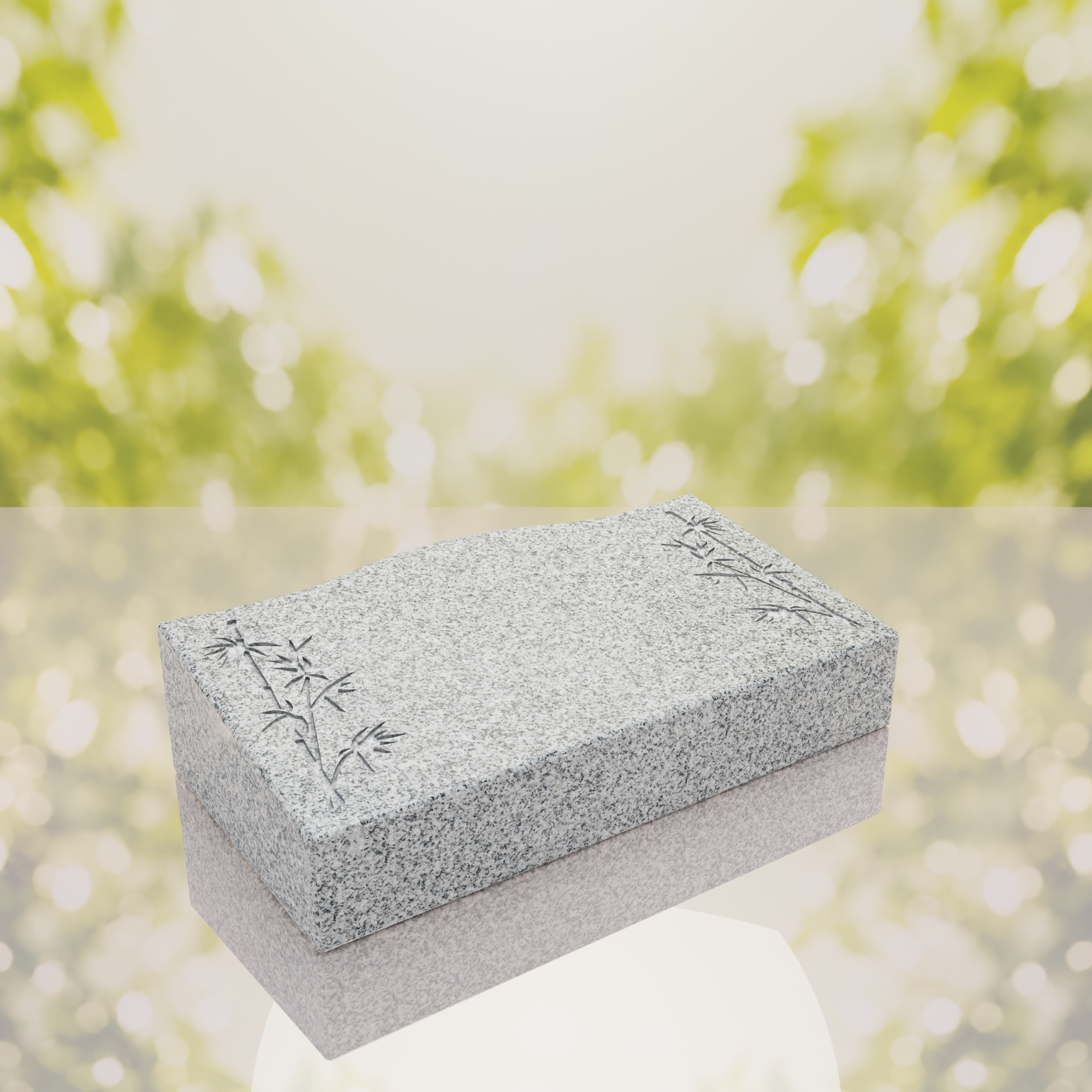 Bamboo Corner Bevel Granite Grave Marker thumbnail 11