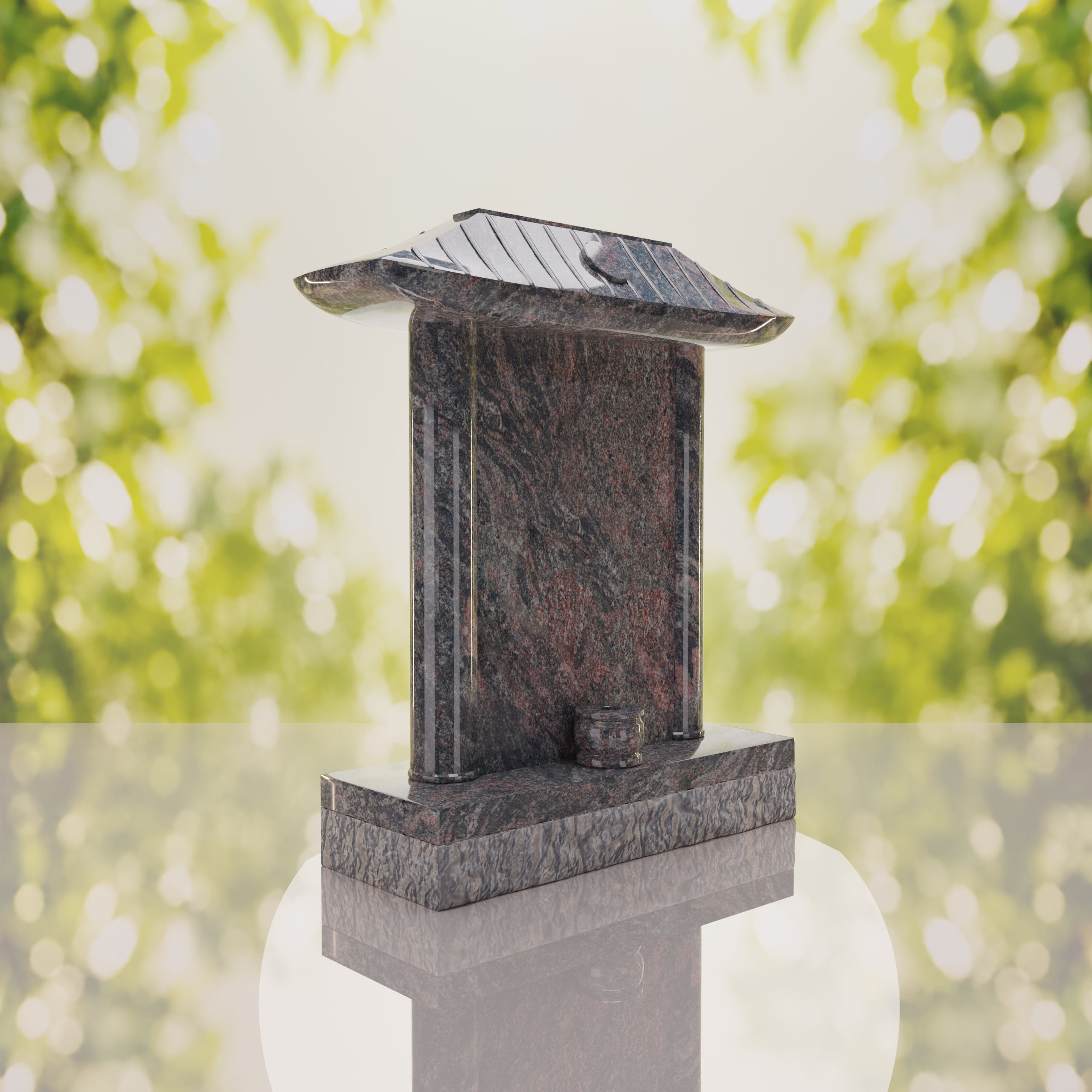 Pagoda Roof Granite Memorial thumbnail 8