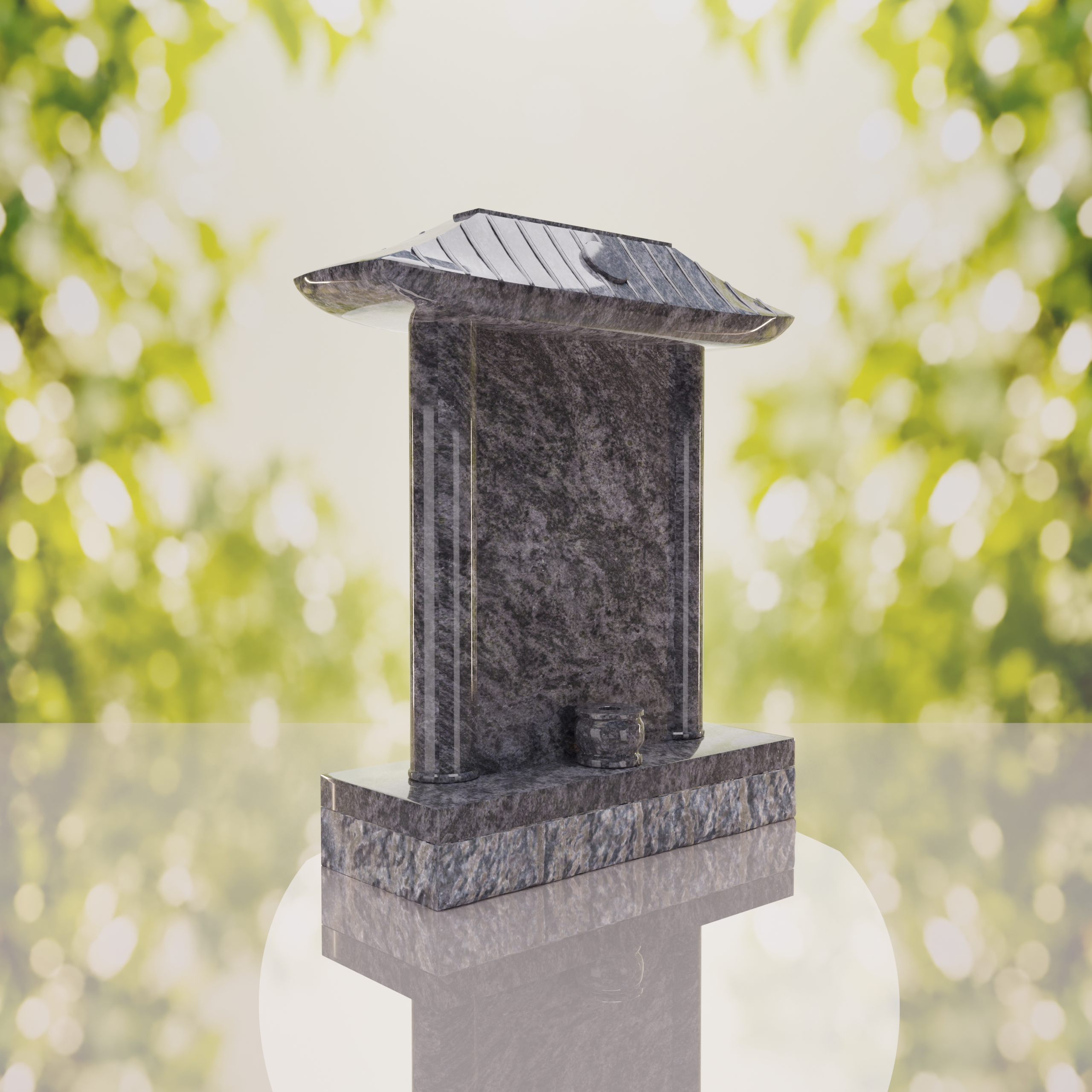 Pagoda Roof Granite Memorial thumbnail 2