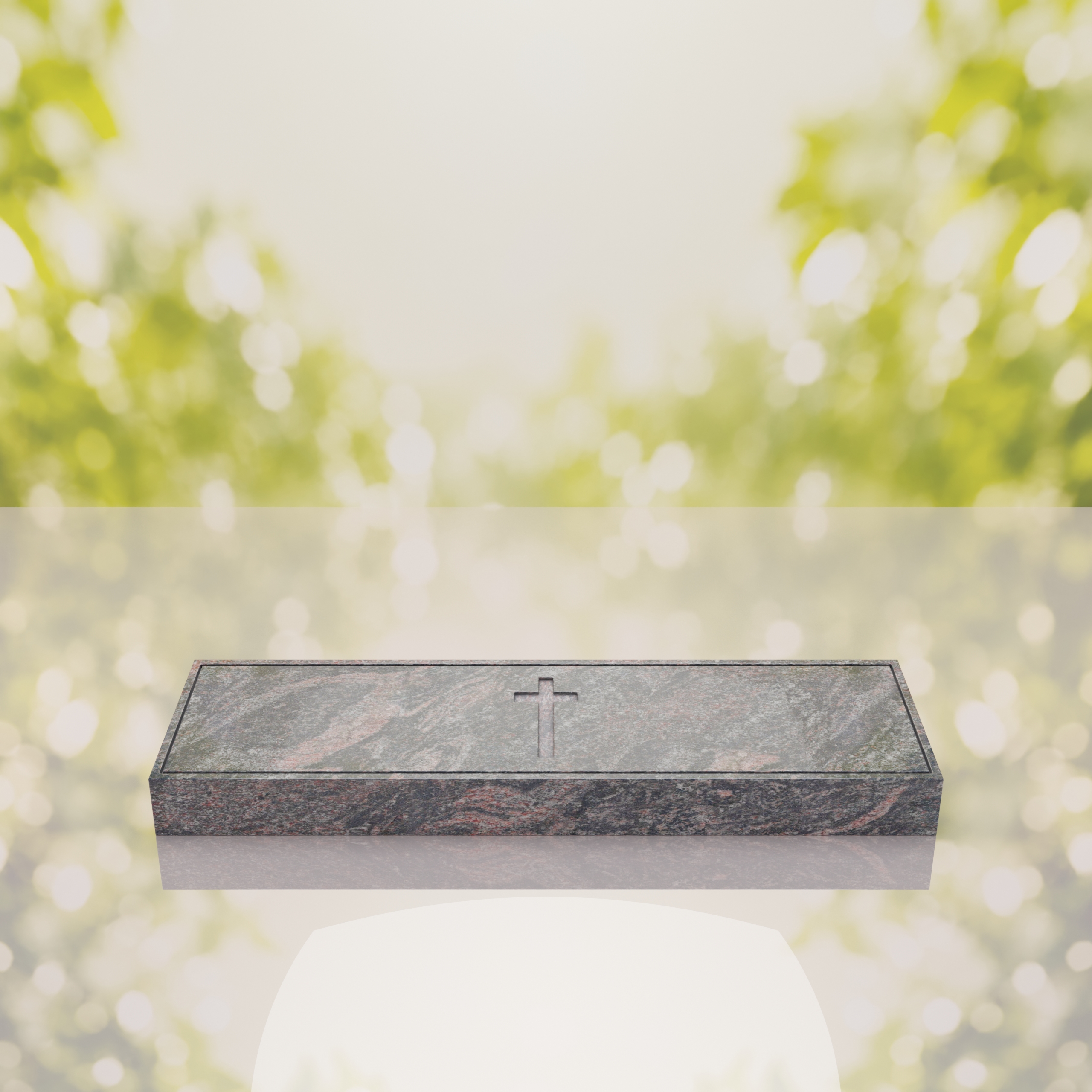 Companion Bevel Granite Grave Marker with Cross thumbnail 4