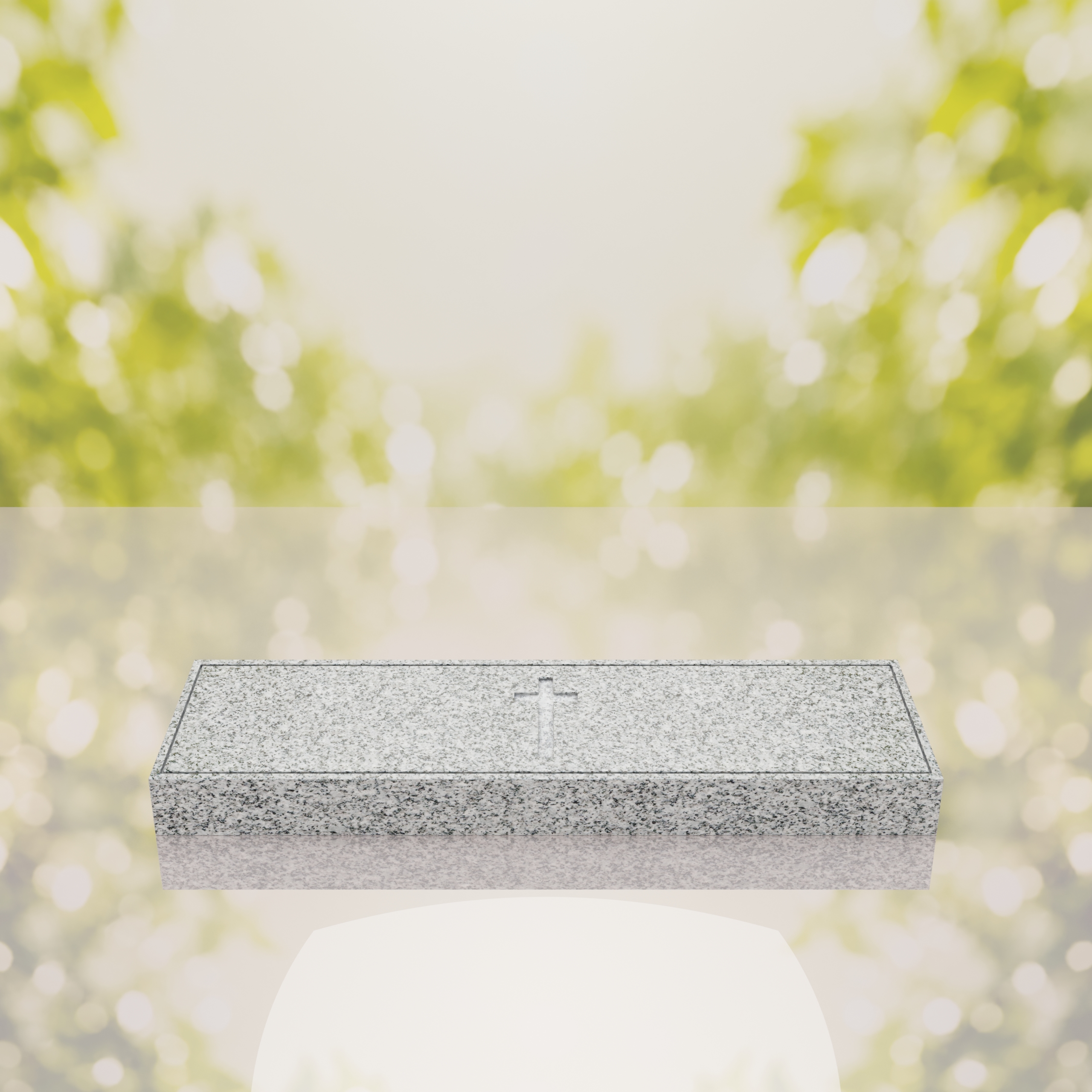 Companion Bevel Granite Grave Marker with Cross thumbnail 6