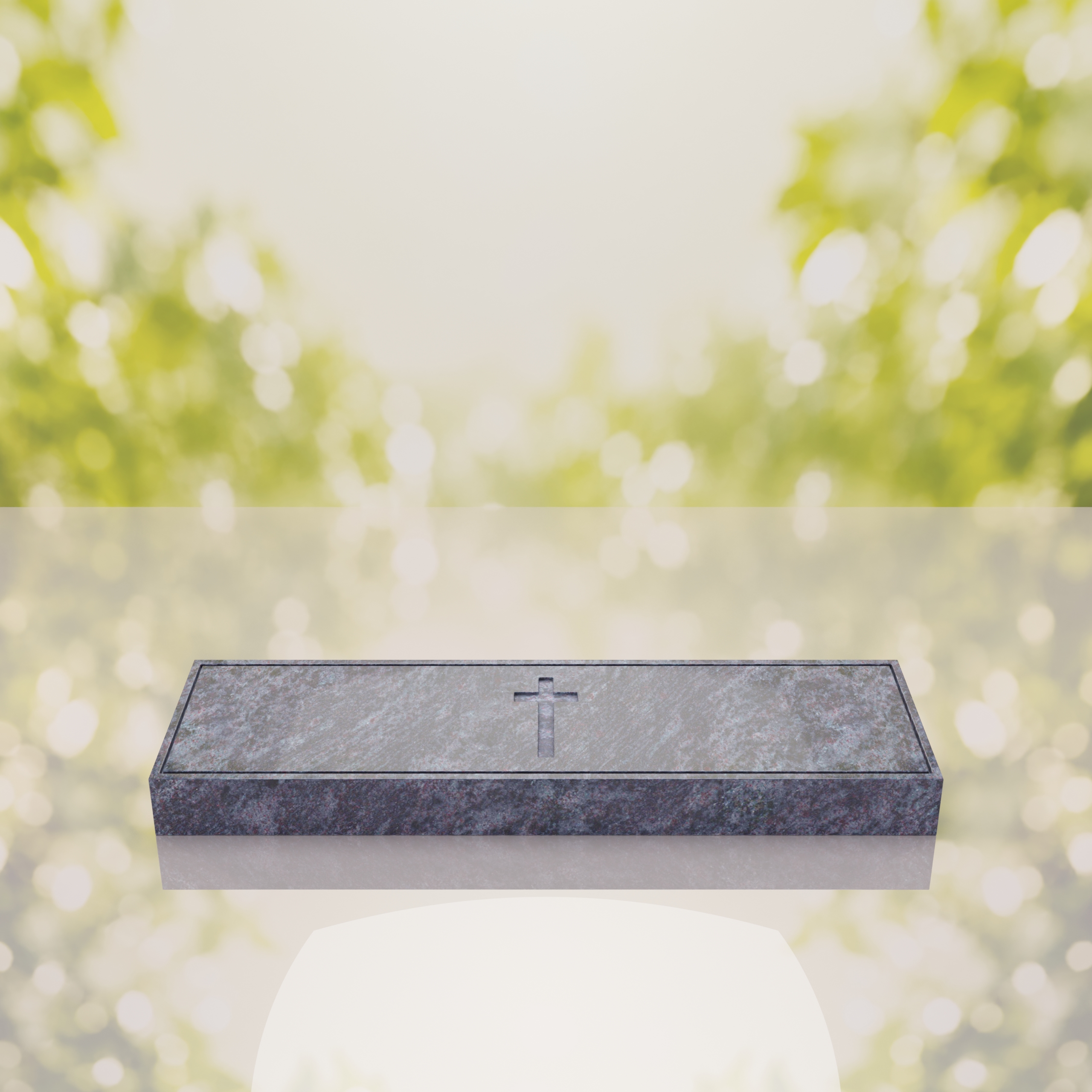Companion Bevel Granite Grave Marker with Cross thumbnail 8