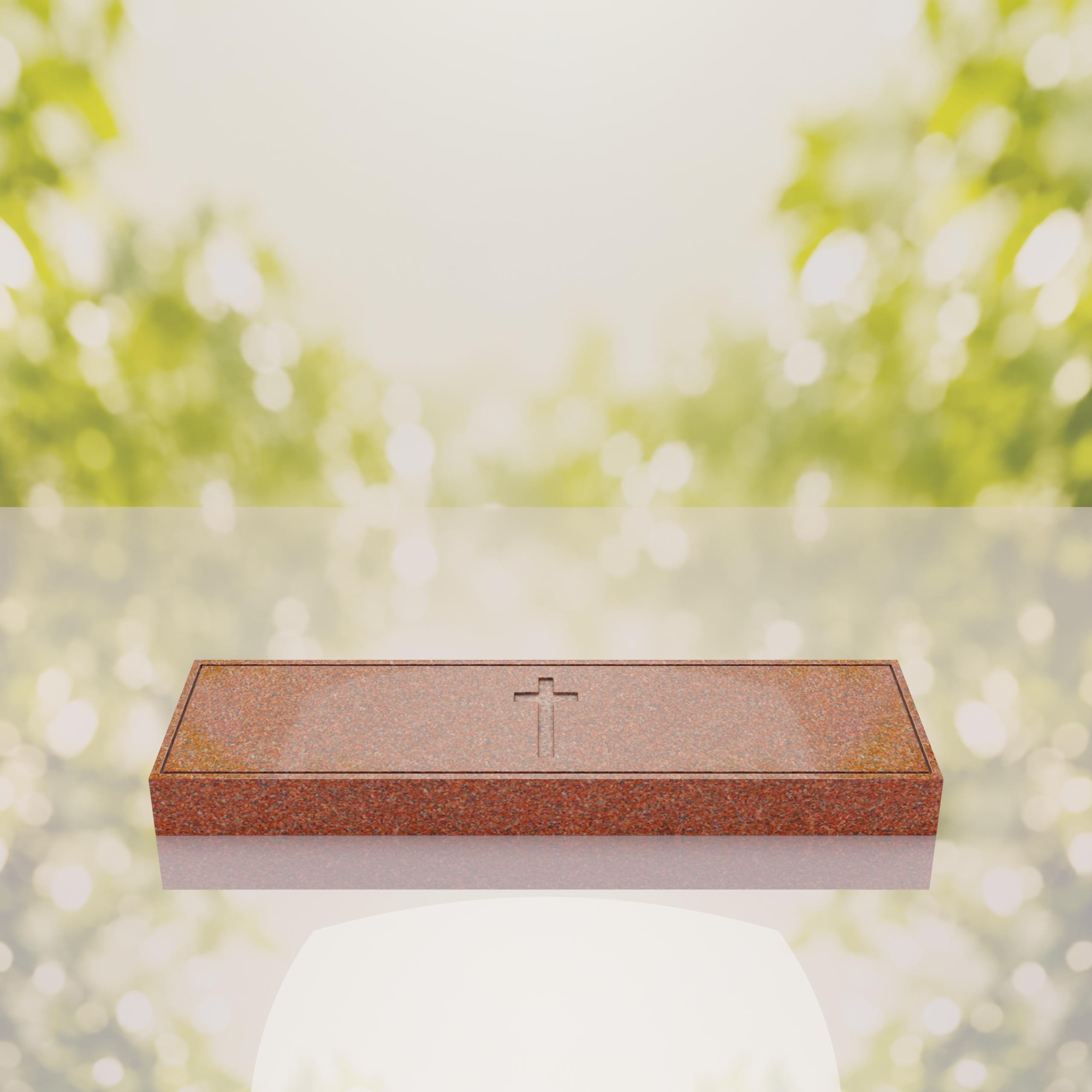 Companion Bevel Granite Grave Marker with Cross thumbnail 2