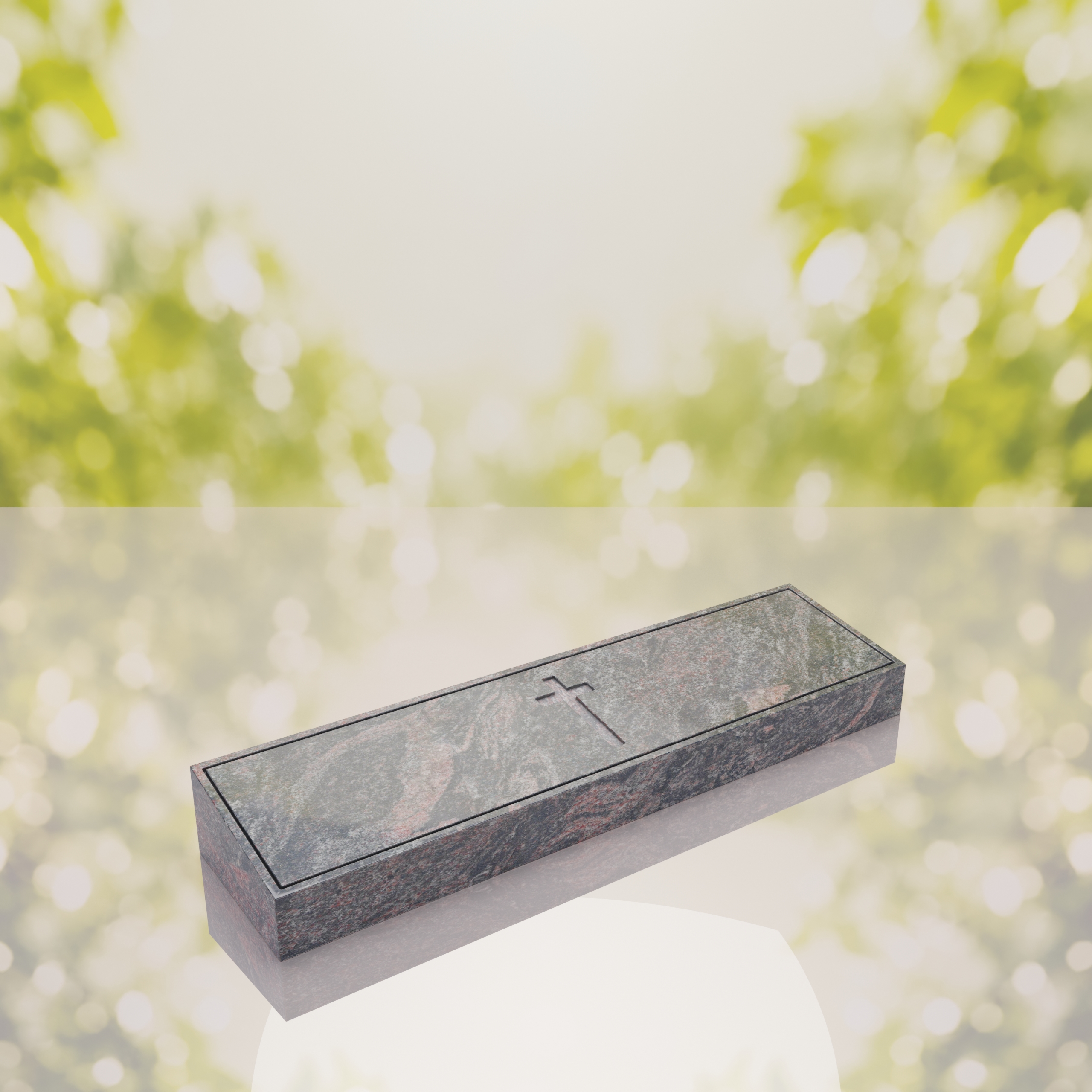 Companion Bevel Granite Grave Marker with Cross thumbnail 3