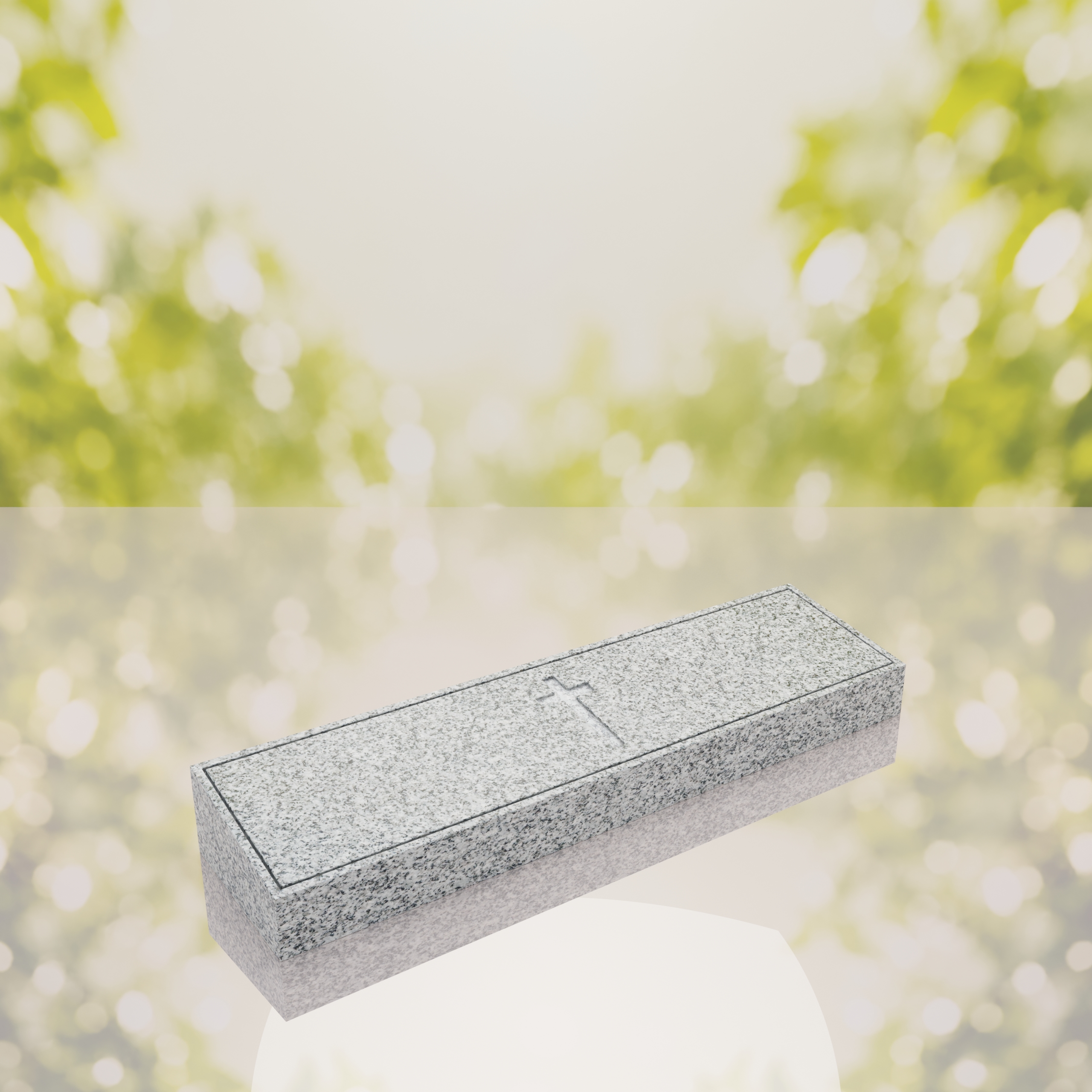 Companion Bevel Granite Grave Marker with Cross thumbnail 5