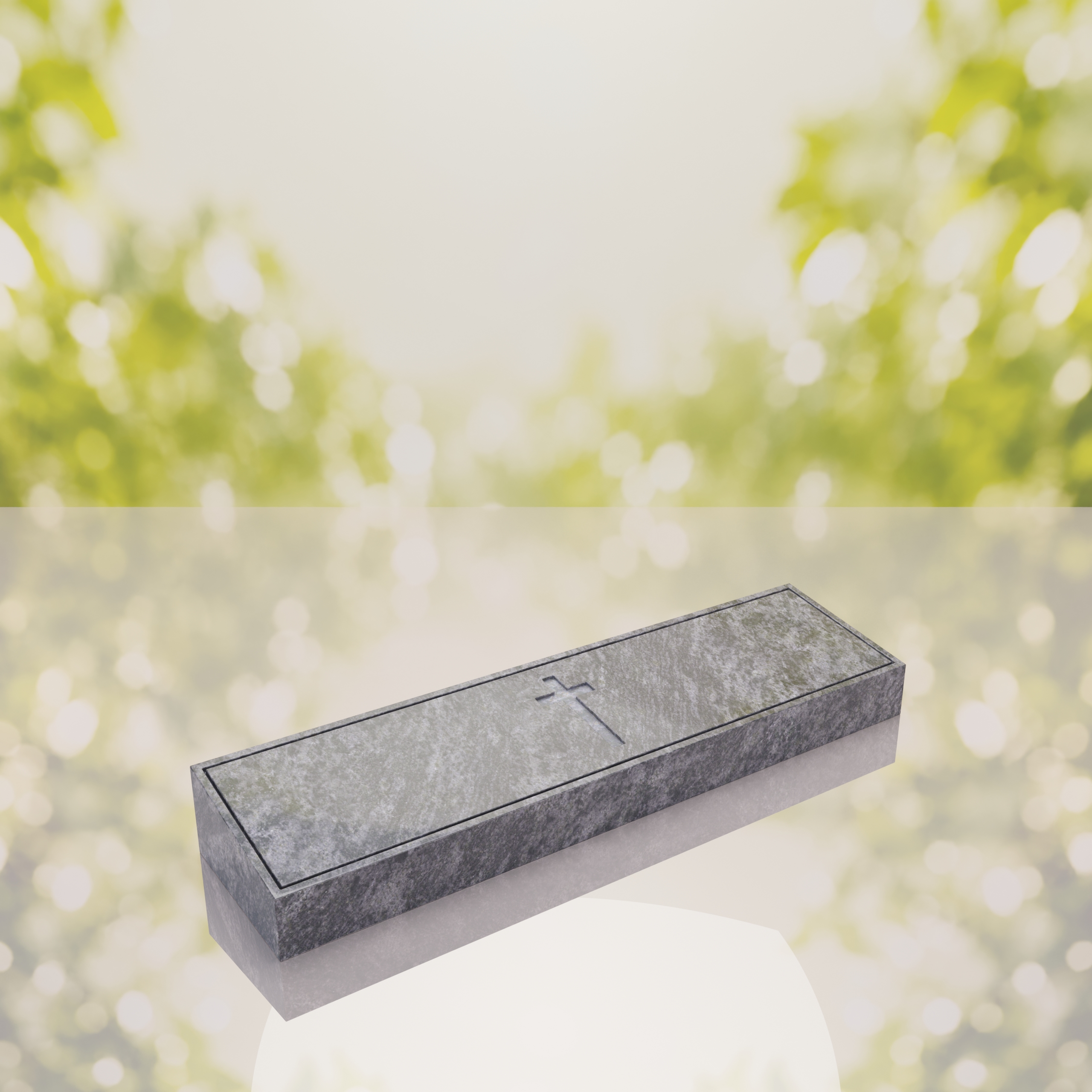 Companion Bevel Granite Grave Marker with Cross thumbnail 9