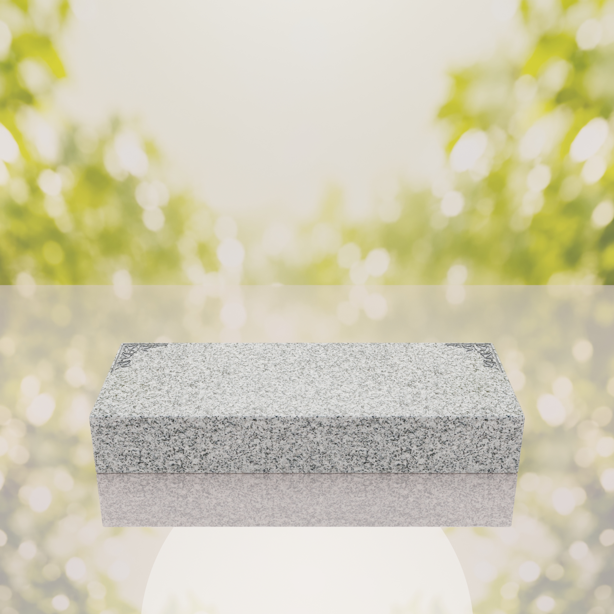 Companion Bevel Granite Grave Marker with Ivy Corner Design thumbnail 8