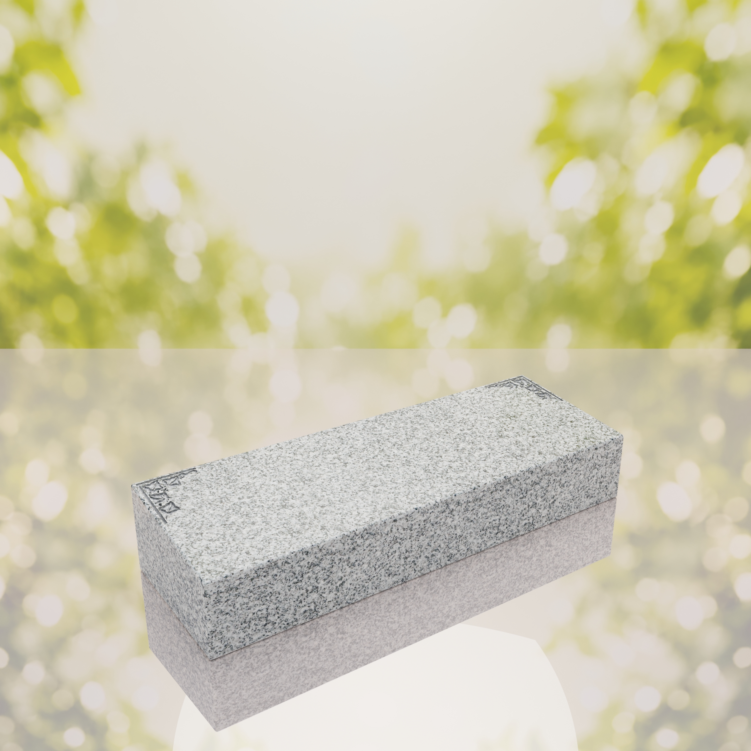 Companion Bevel Granite Grave Marker with Ivy Corner Design thumbnail 7