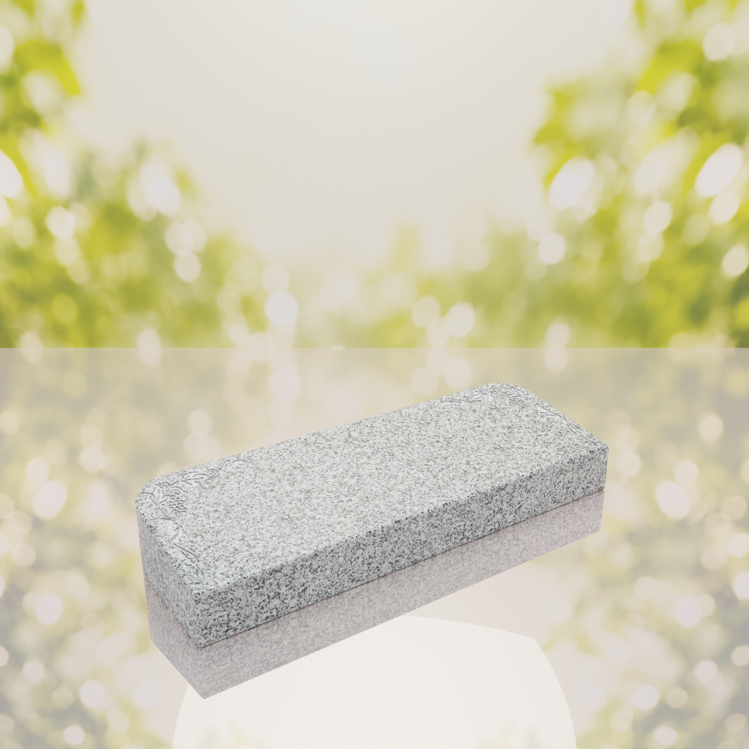 Companion Bevel Granite Grave Marker with Floral Corner Design thumbnail 9