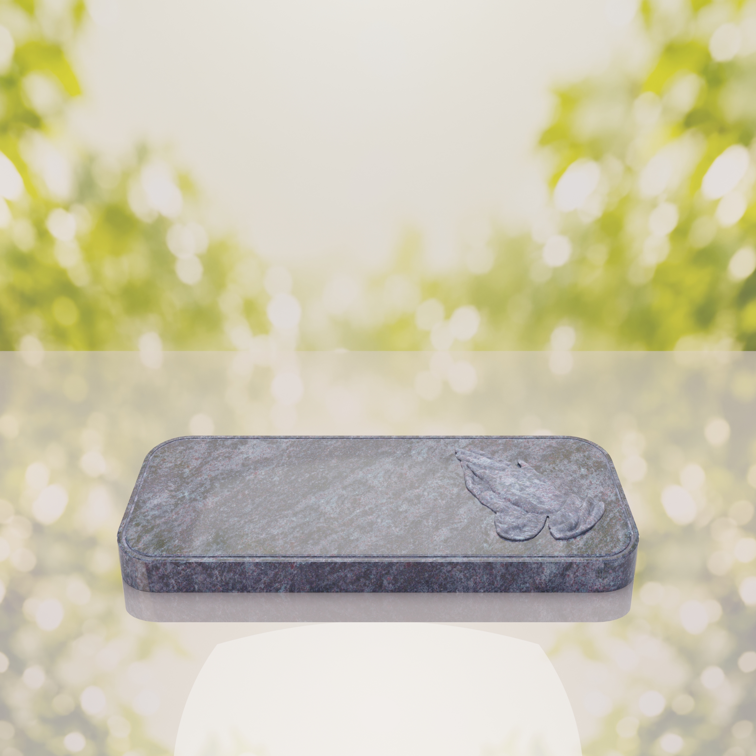 Companion Bevel Granite Grave Marker with Praying Hands thumbnail 6