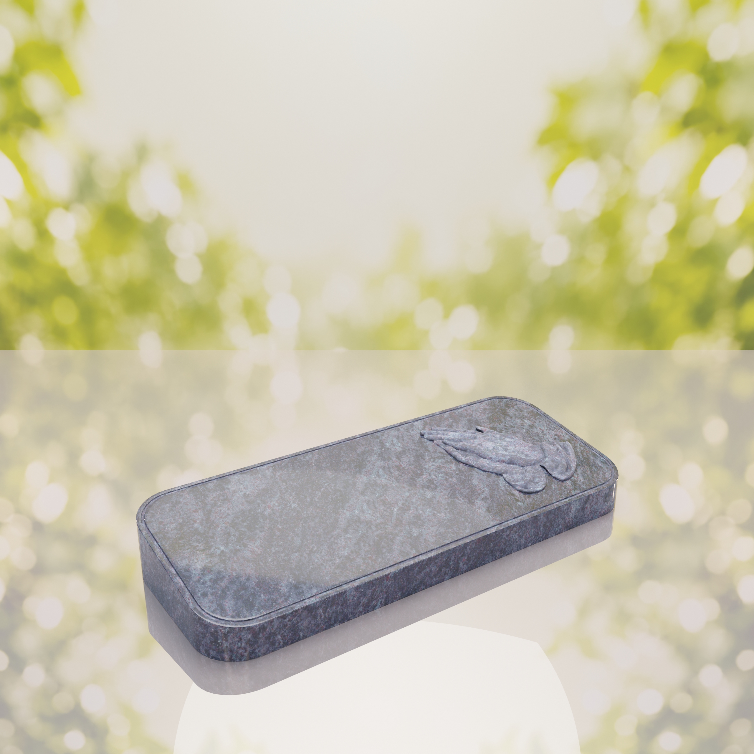 Companion Bevel Granite Grave Marker with Praying Hands thumbnail 5