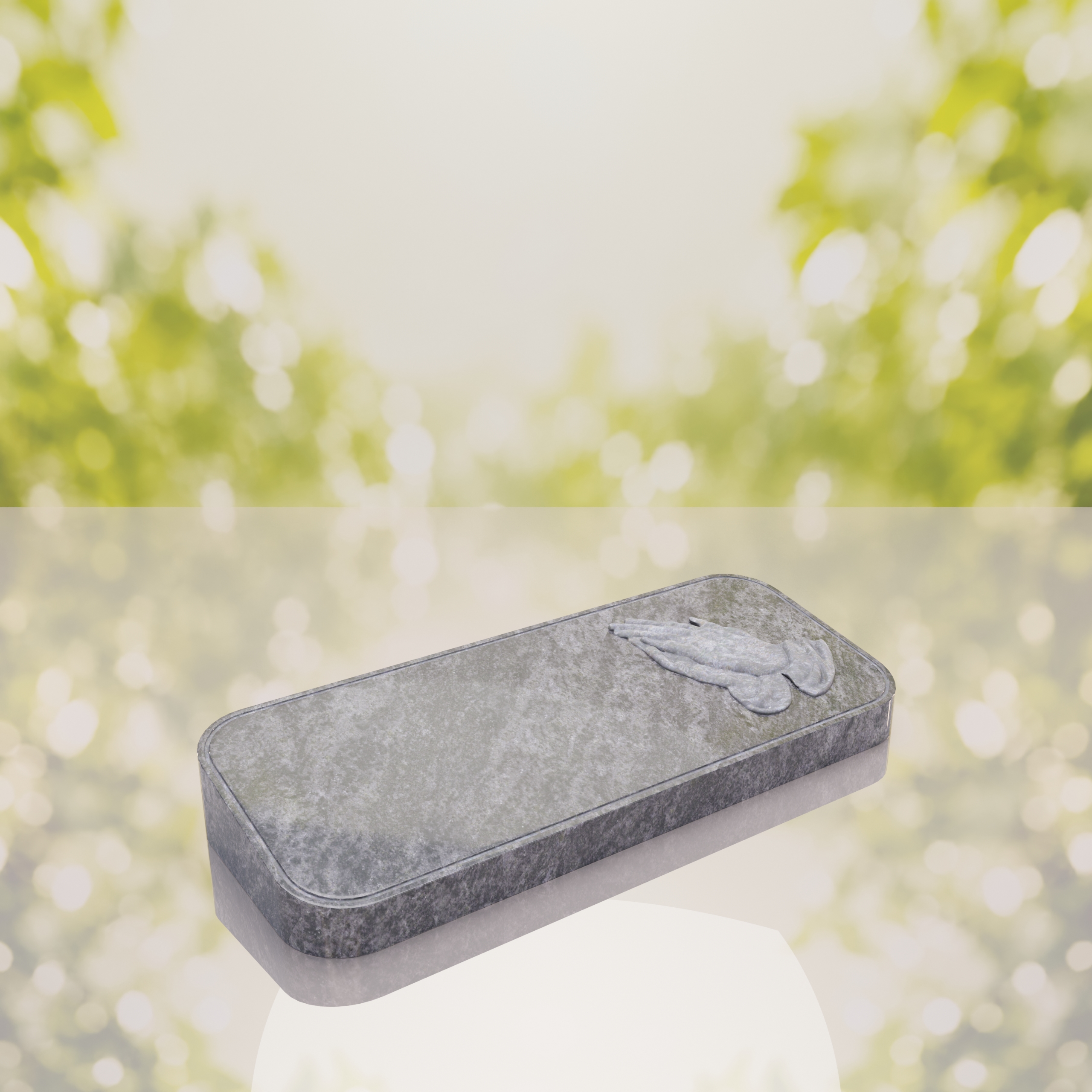 Companion Bevel Granite Grave Marker with Praying Hands thumbnail 3