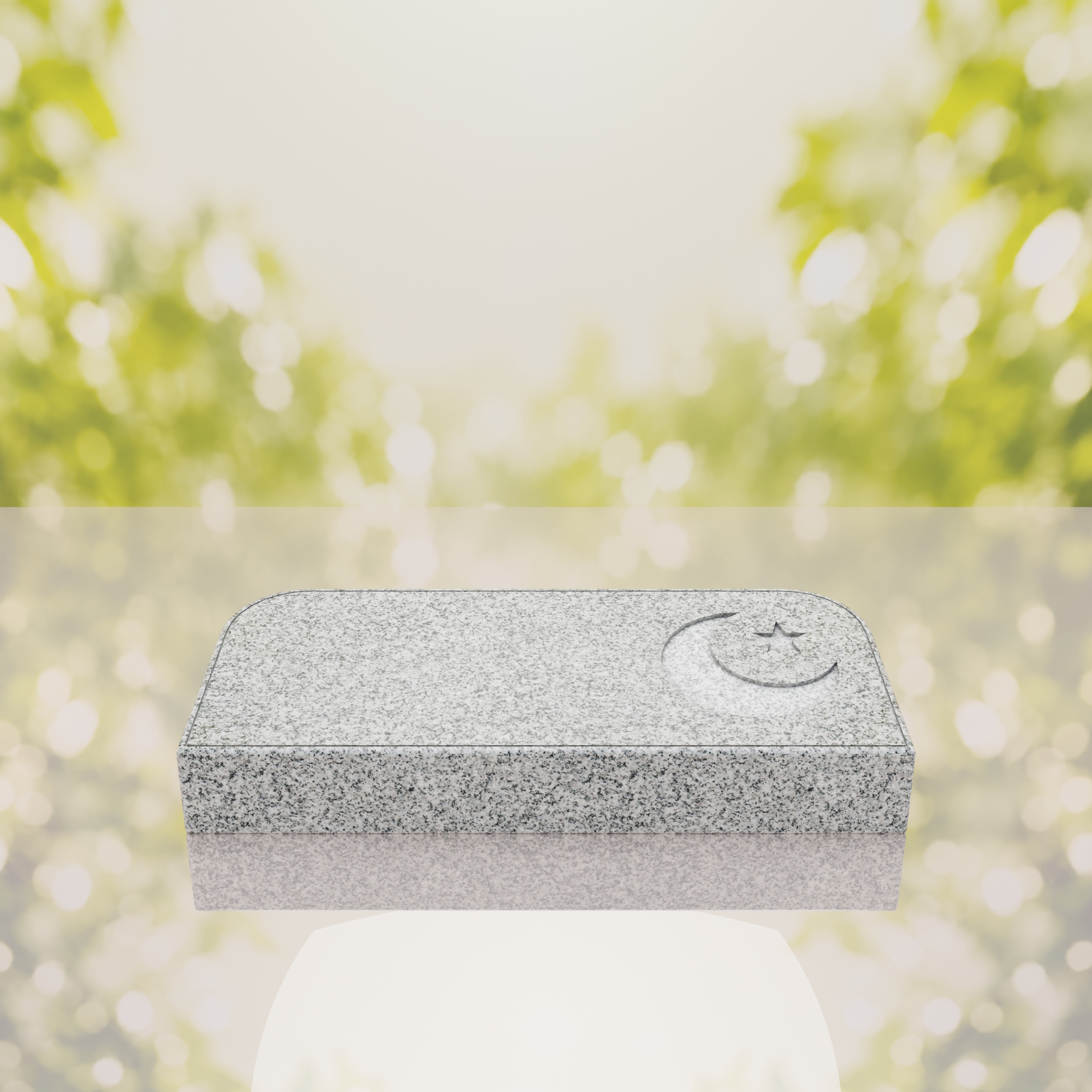 Companion Bevel Granite Grave Marker with Islamic Crescent thumbnail 2