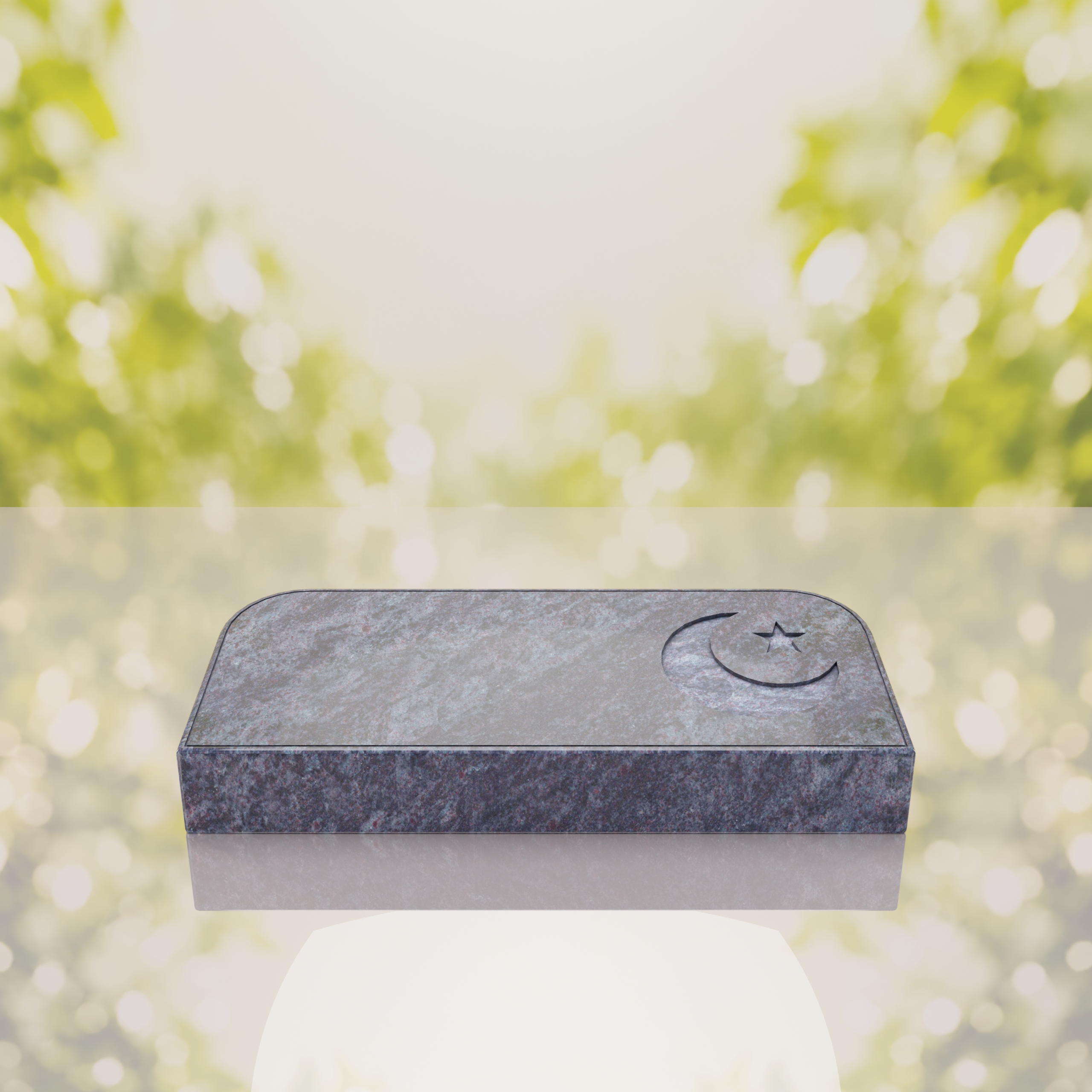 Companion Bevel Granite Grave Marker with Islamic Crescent thumbnail 8